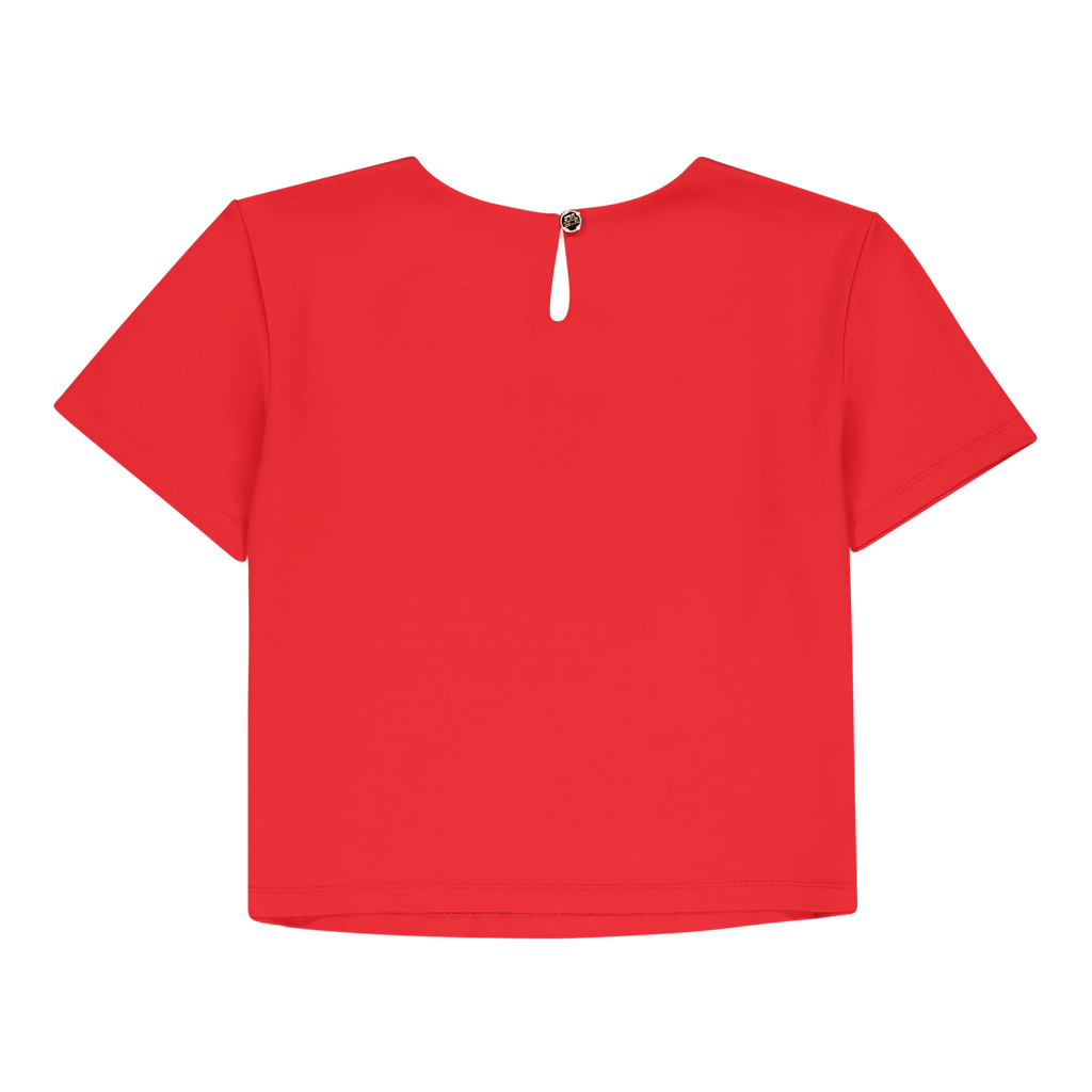 HAILEY RED TOP WITH LOGO TRIM
