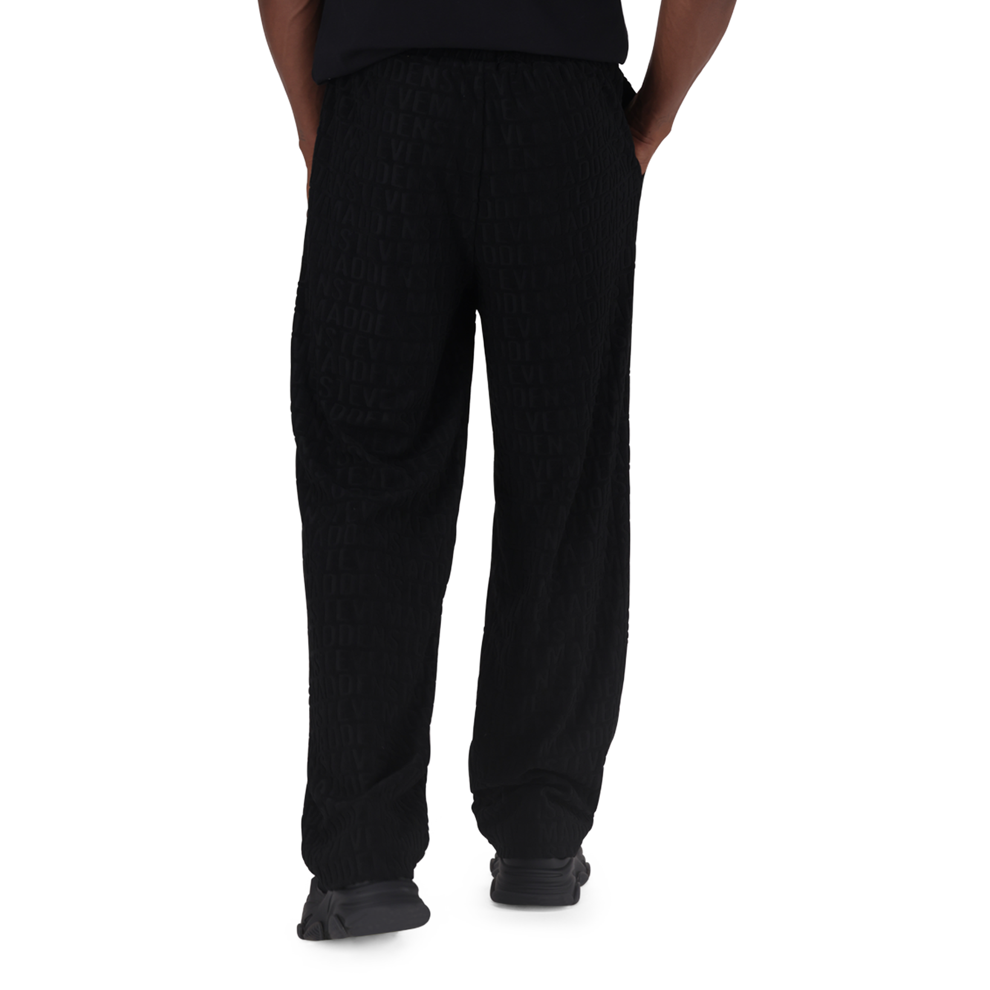 JULIO BLACK STRAIGHT LEG JOGGER WITH EMBOSSED LOGO