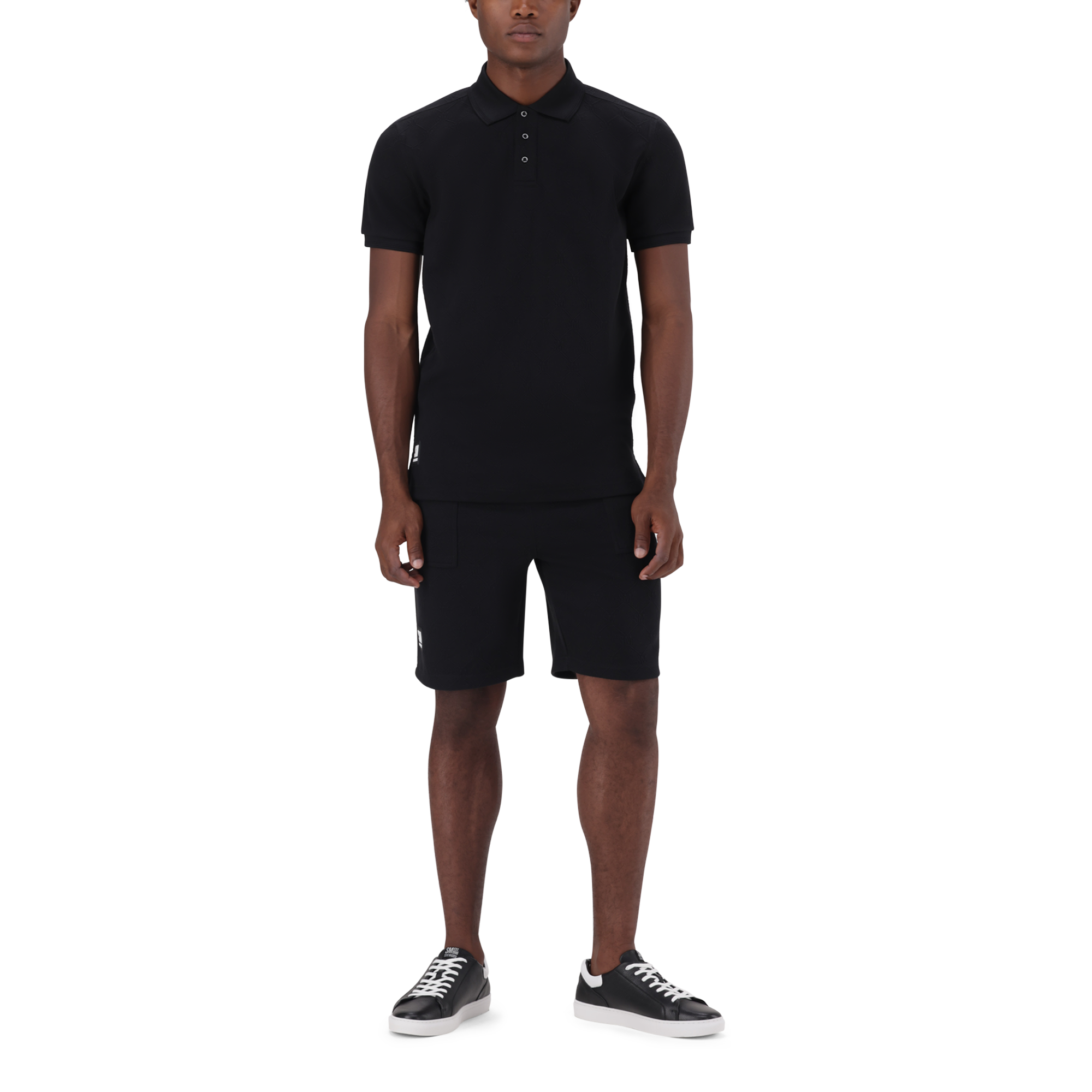 PAUL BLACK JACQUARD EMBOSSED GOLFER