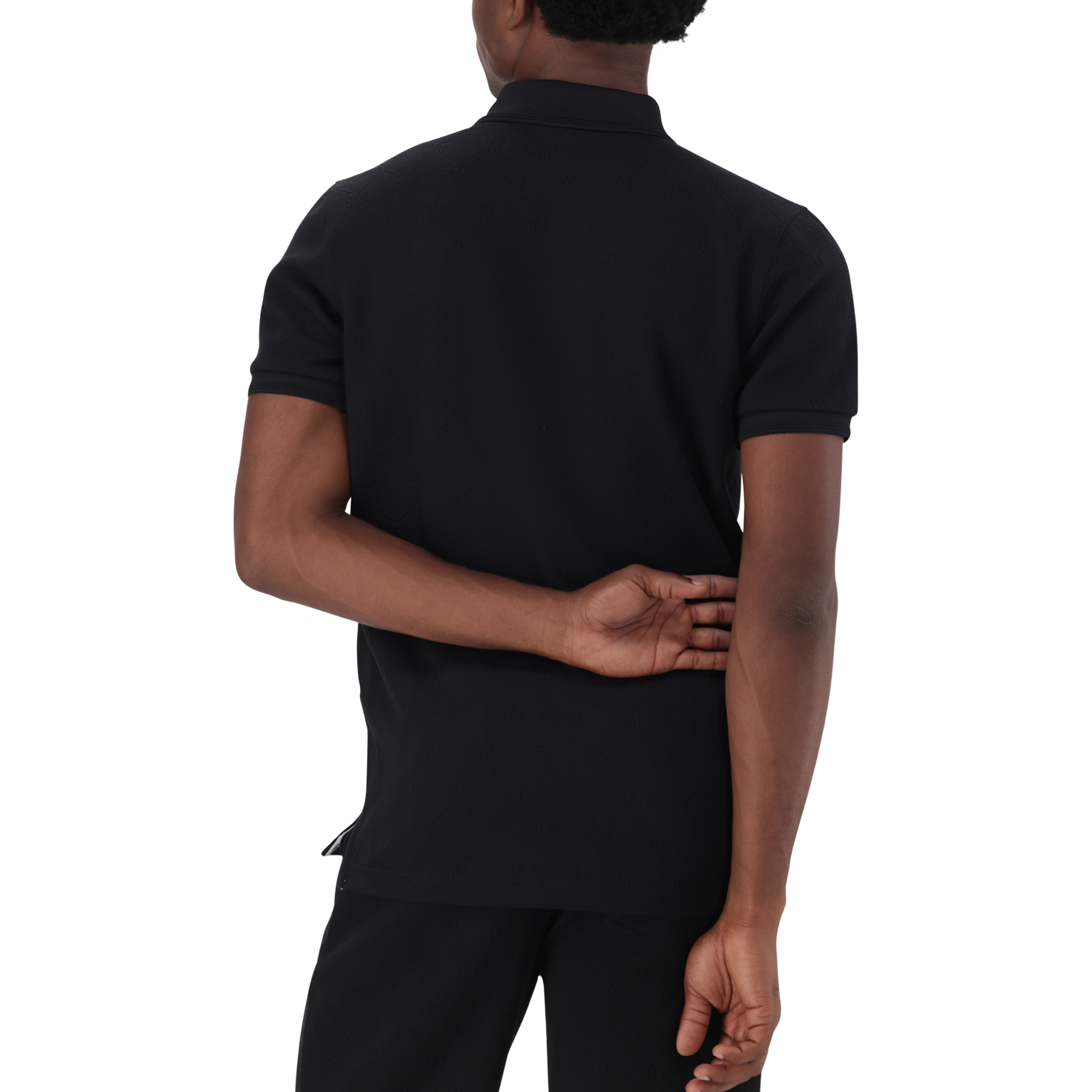 PAUL BLACK JACQUARD EMBOSSED GOLFER
