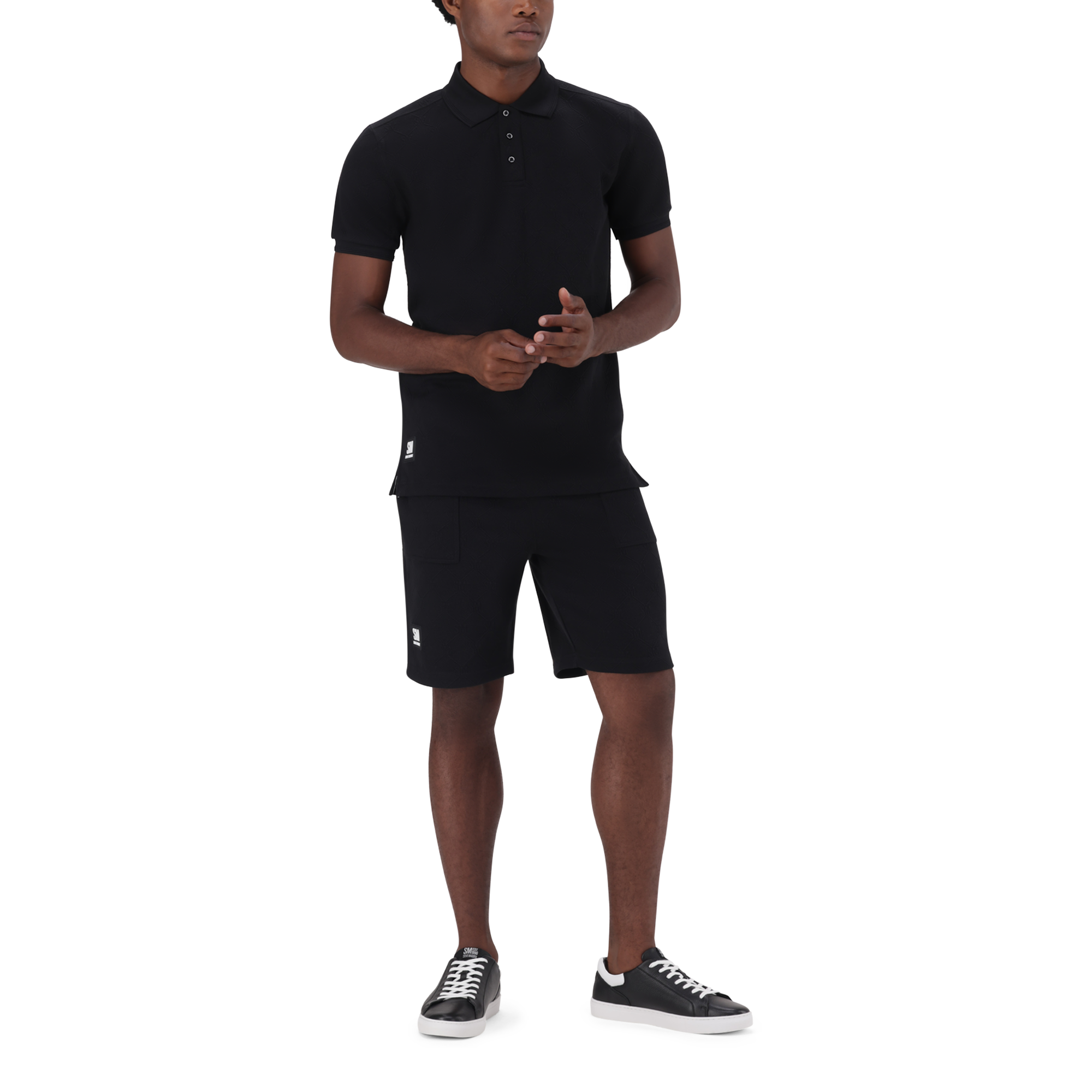 PAUL BLACK JACQUARD EMBOSSED GOLFER