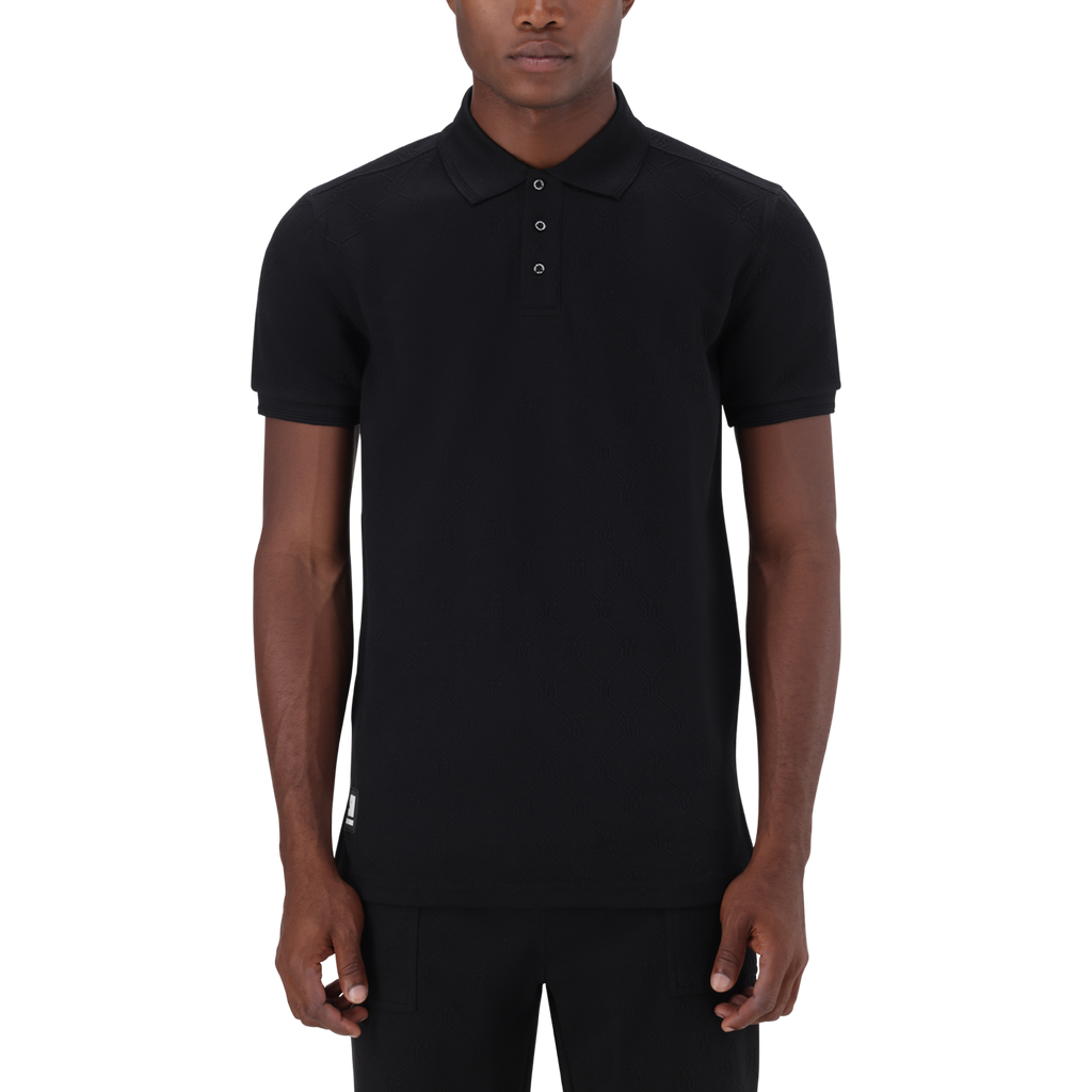 PAUL BLACK JACQUARD EMBOSSED GOLFER