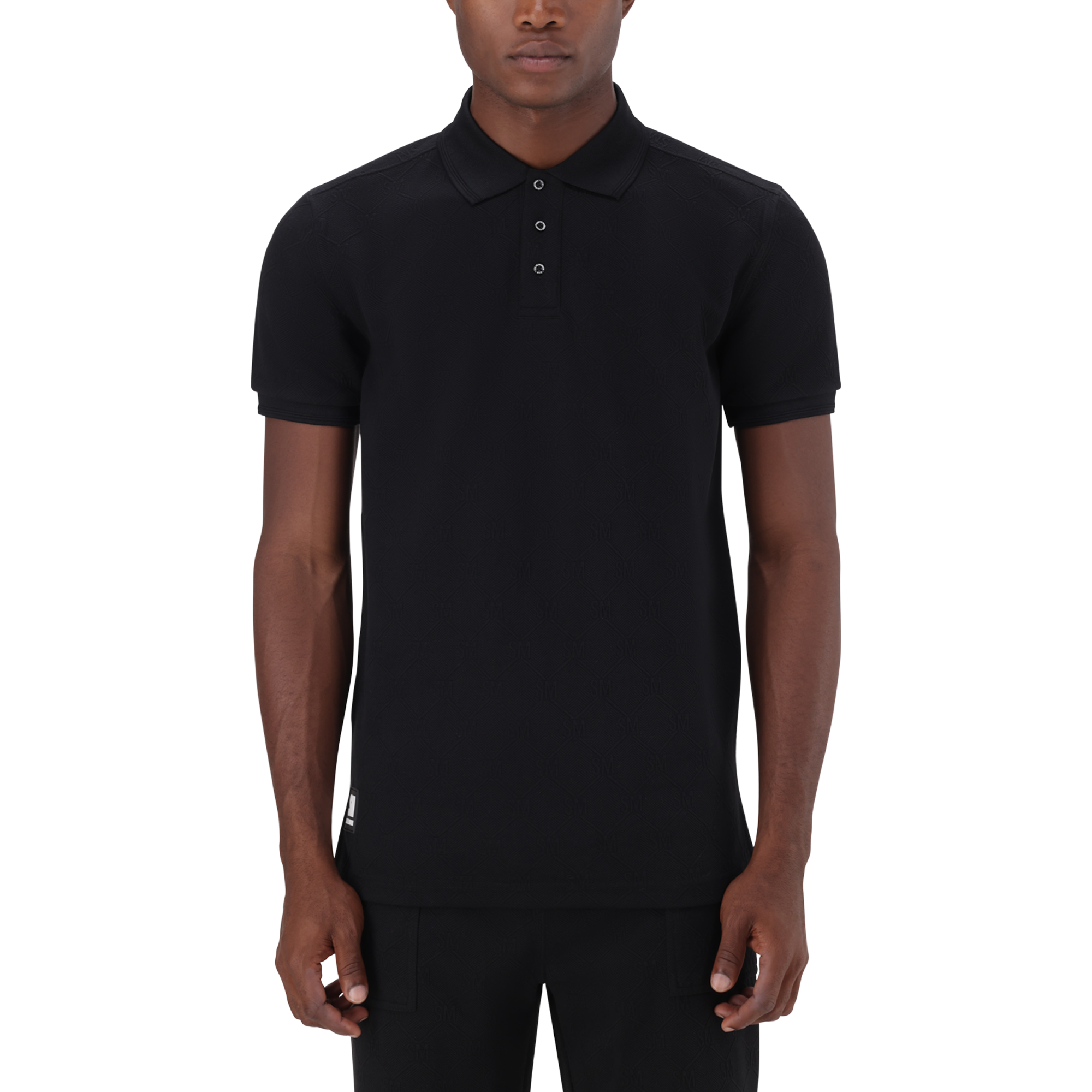 PAUL BLACK JACQUARD EMBOSSED GOLFER