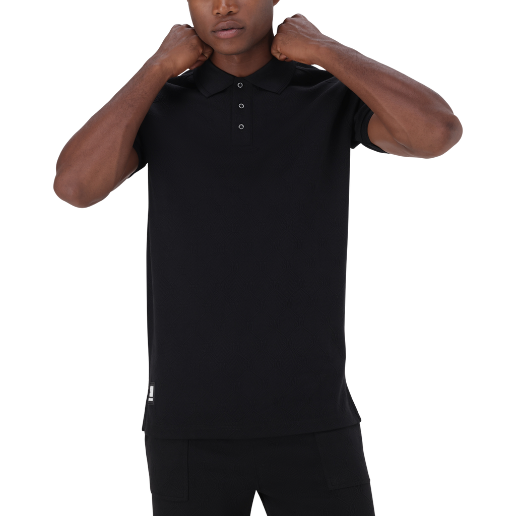 PAUL BLACK JACQUARD EMBOSSED GOLFER