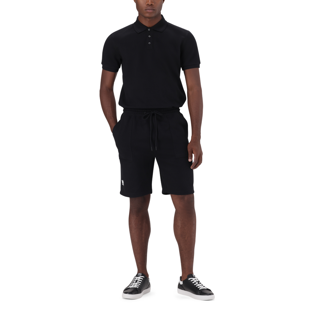 JASPER BLACK JACQUARD EMBOSSED SHORTS