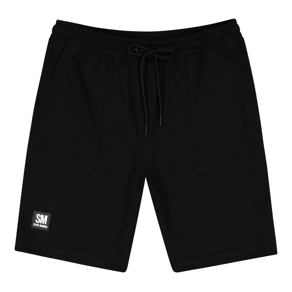 JASPER BLACK JACQUARD EMBOSSED SHORTS