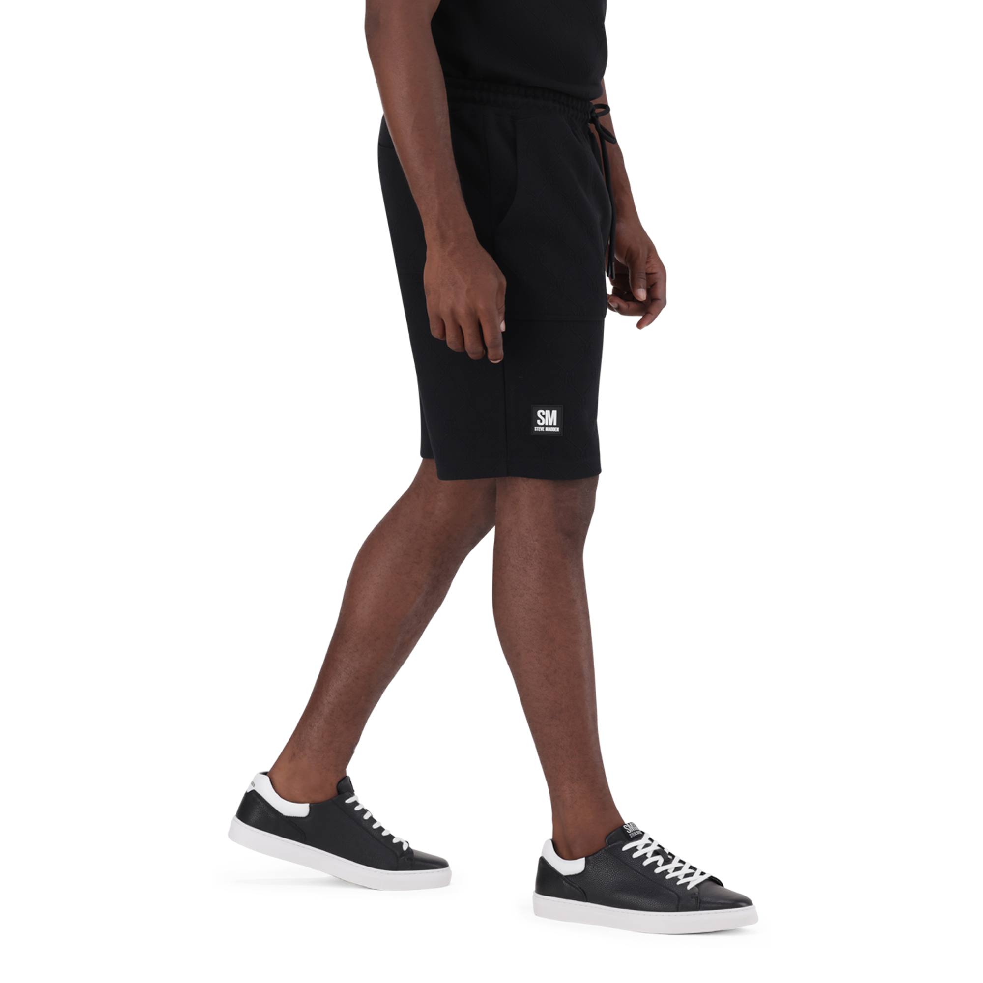 JASPER BLACK JACQUARD EMBOSSED SHORTS