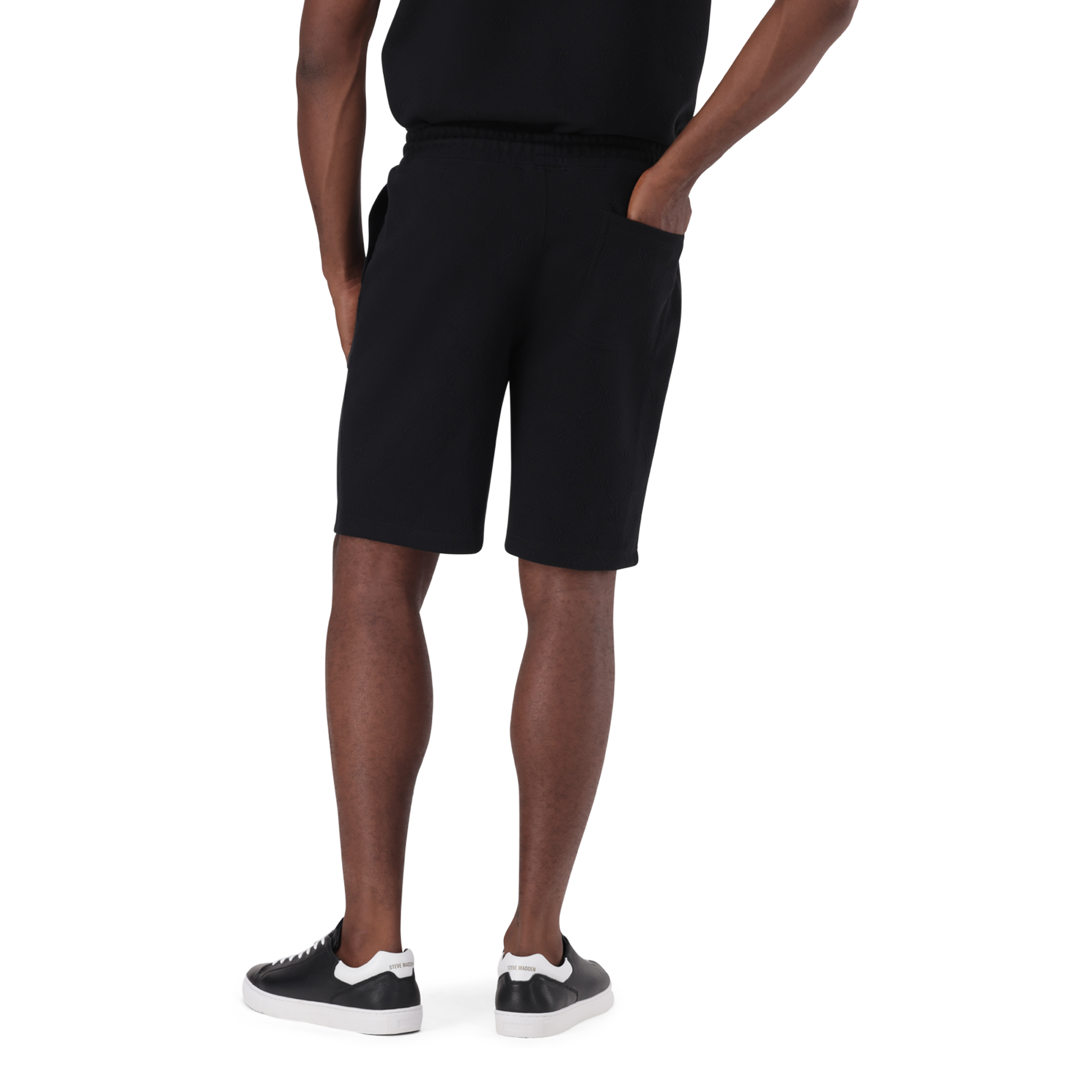 JASPER BLACK JACQUARD EMBOSSED SHORTS