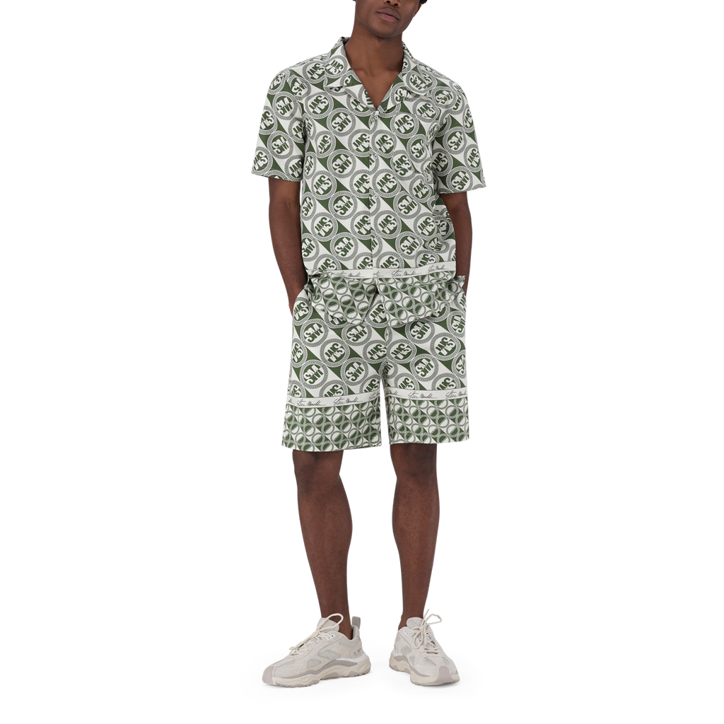 LENNON FATIGUE/CREAM LOGO PRINTED SHIRT