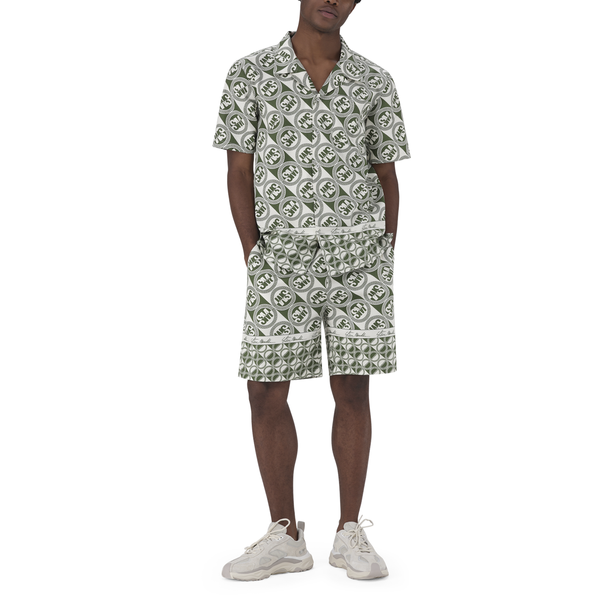 LENNON FATIGUE/CREAM LOGO PRINTED SHIRT