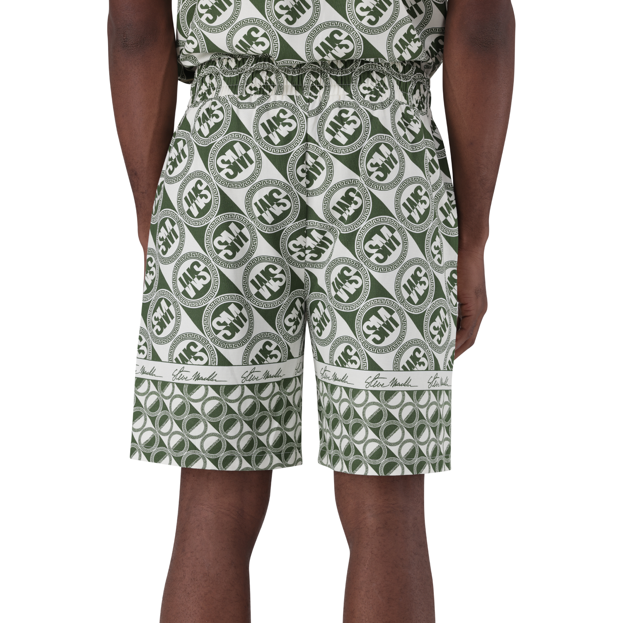 LOUIS FATIGUE/CREAM LOGO PRINTED SHORTS