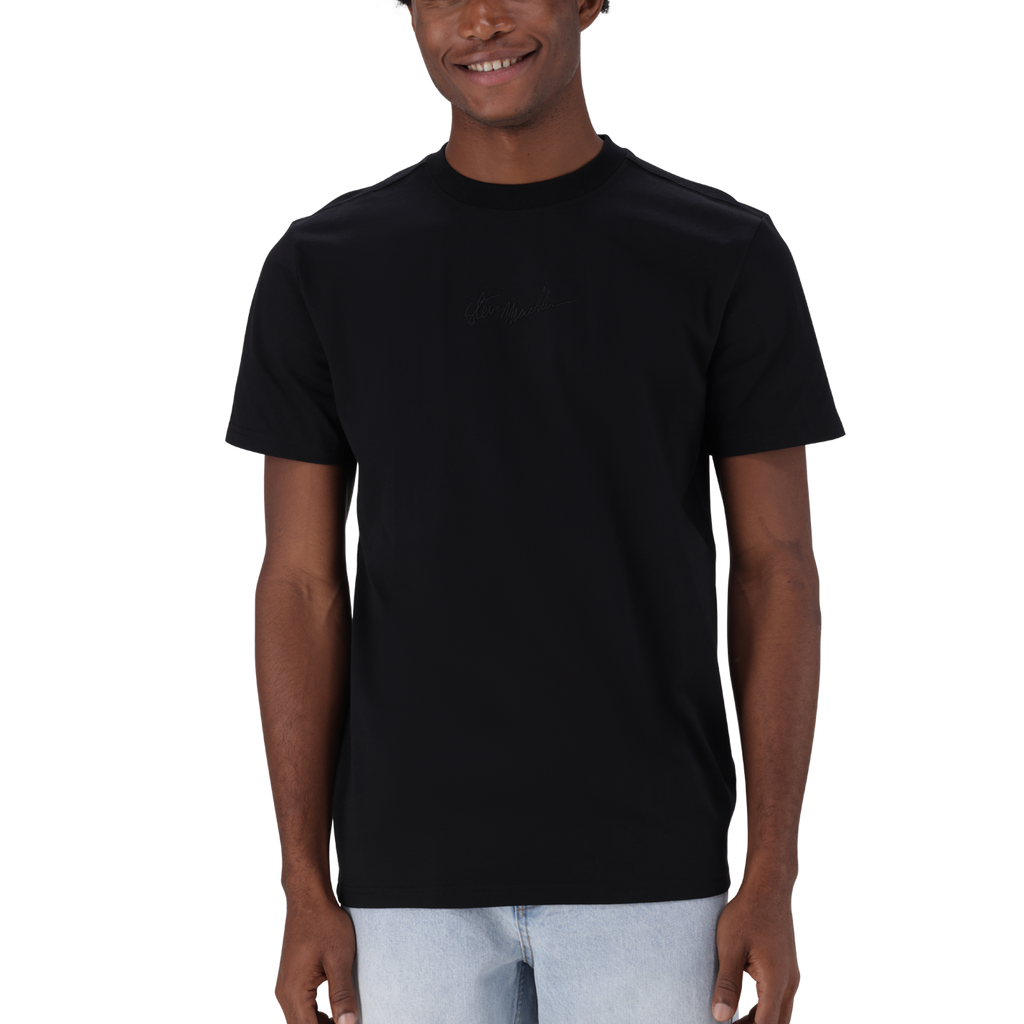 JAX BLACK CREW NECK LOGO T-SHIRT