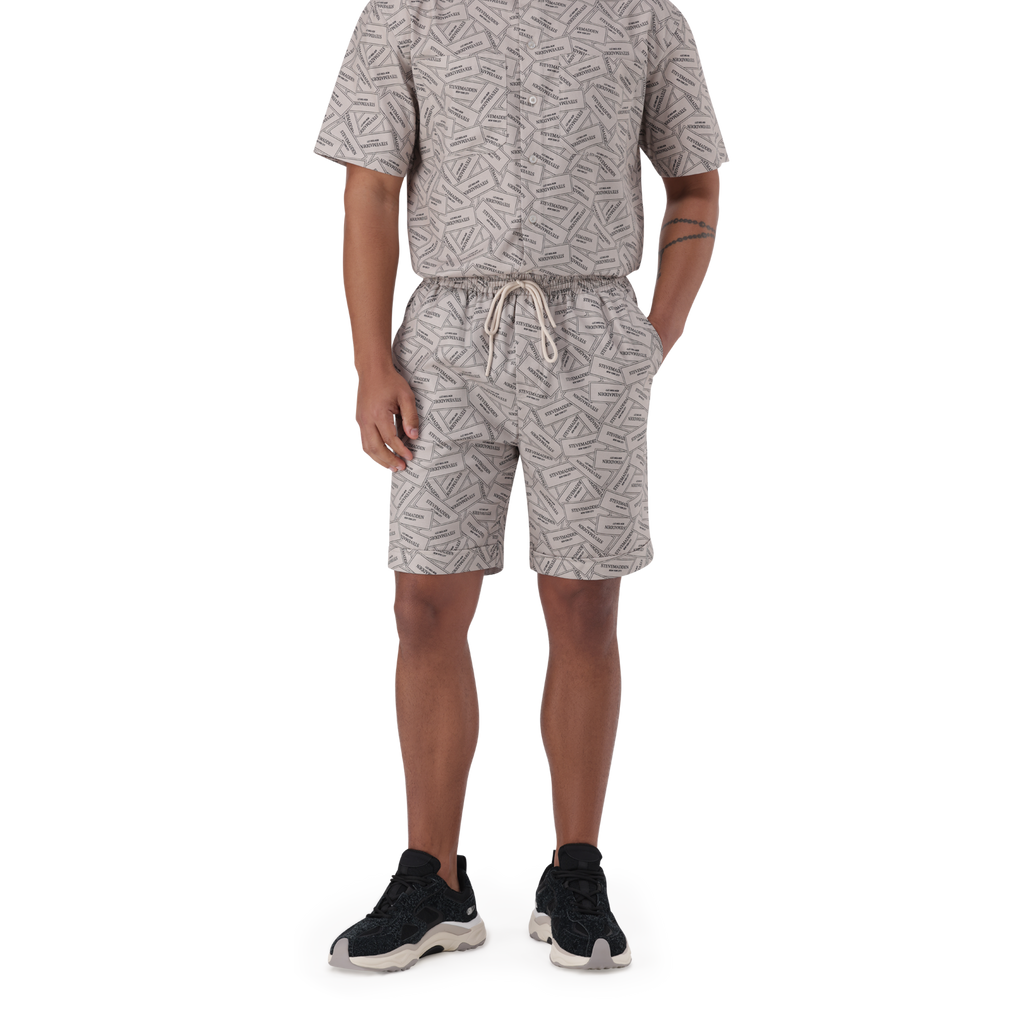 LEWIS KHAKI PRINTED SHORTS