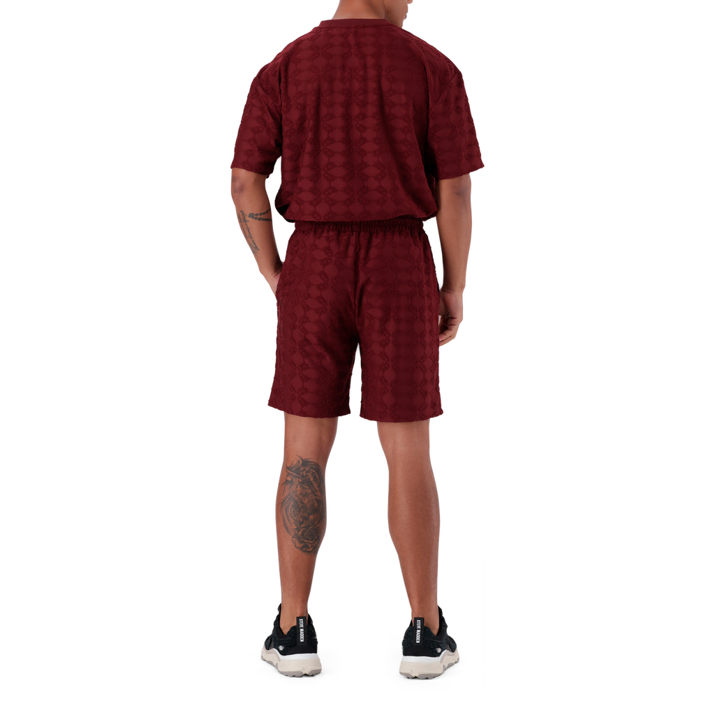HARRY BURGUNDY EMBOSSED SHORTS