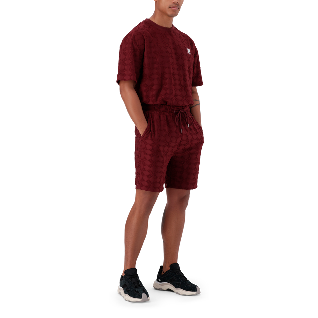 HARRY BURGUNDY EMBOSSED SHORTS