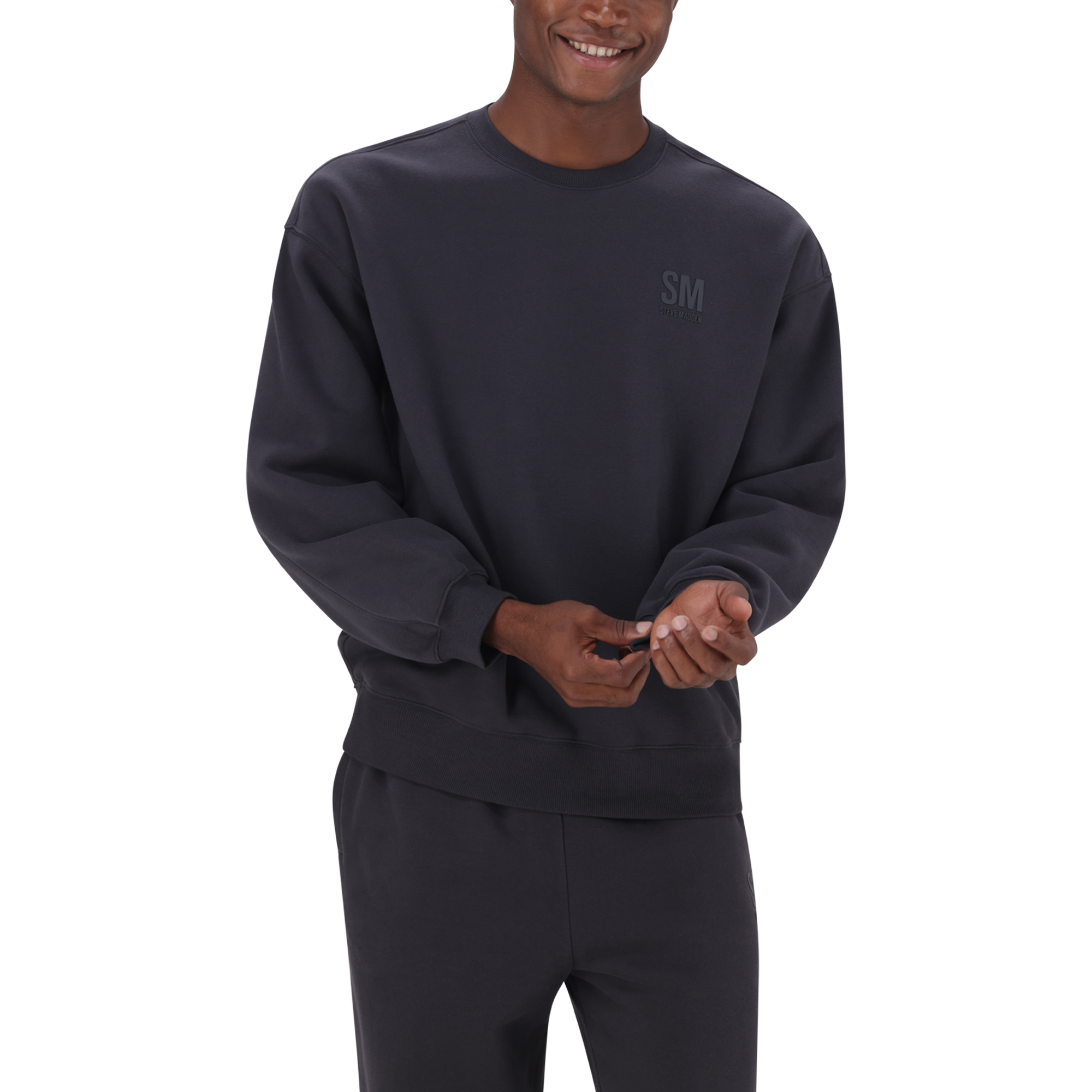 REIGN CHARCOAL RELAXED CREW NECK SWEAT