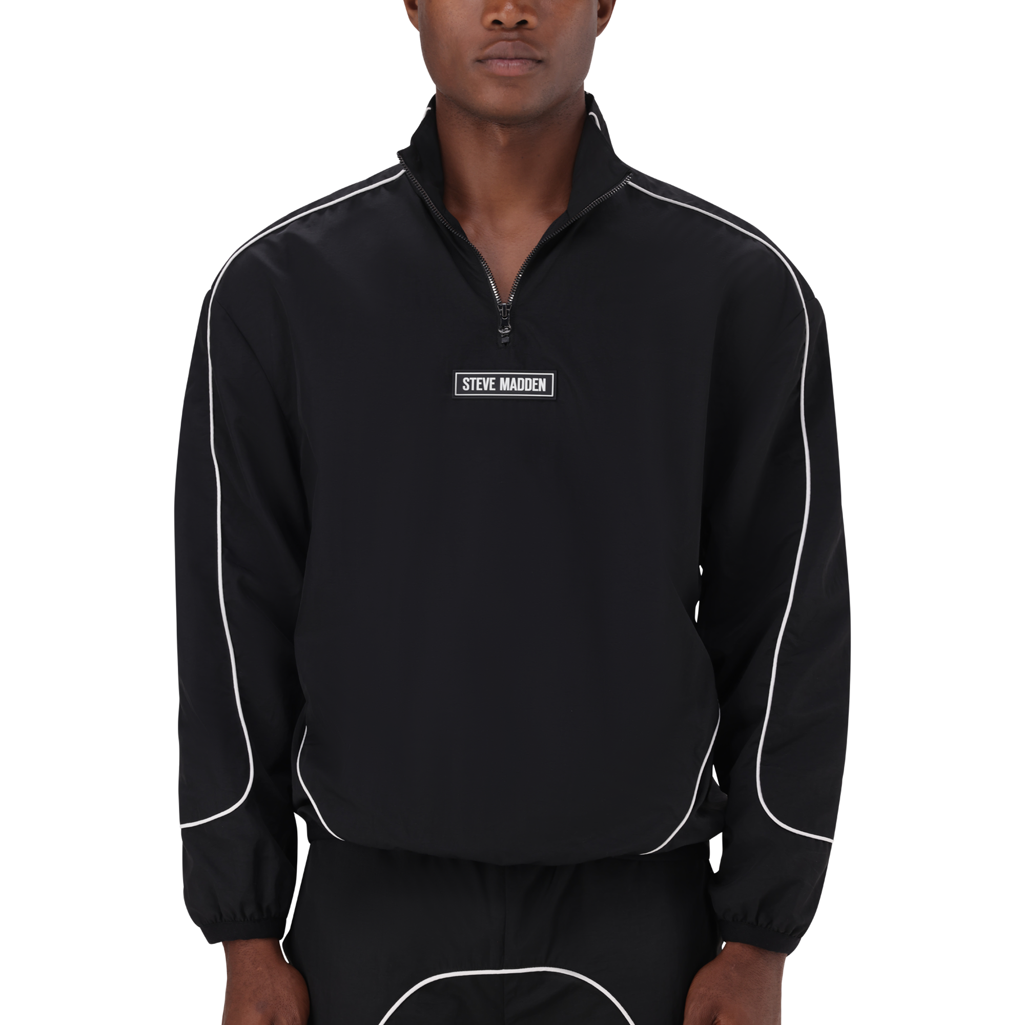 PLATO BLACK WHITE PIPING TRACK TOP