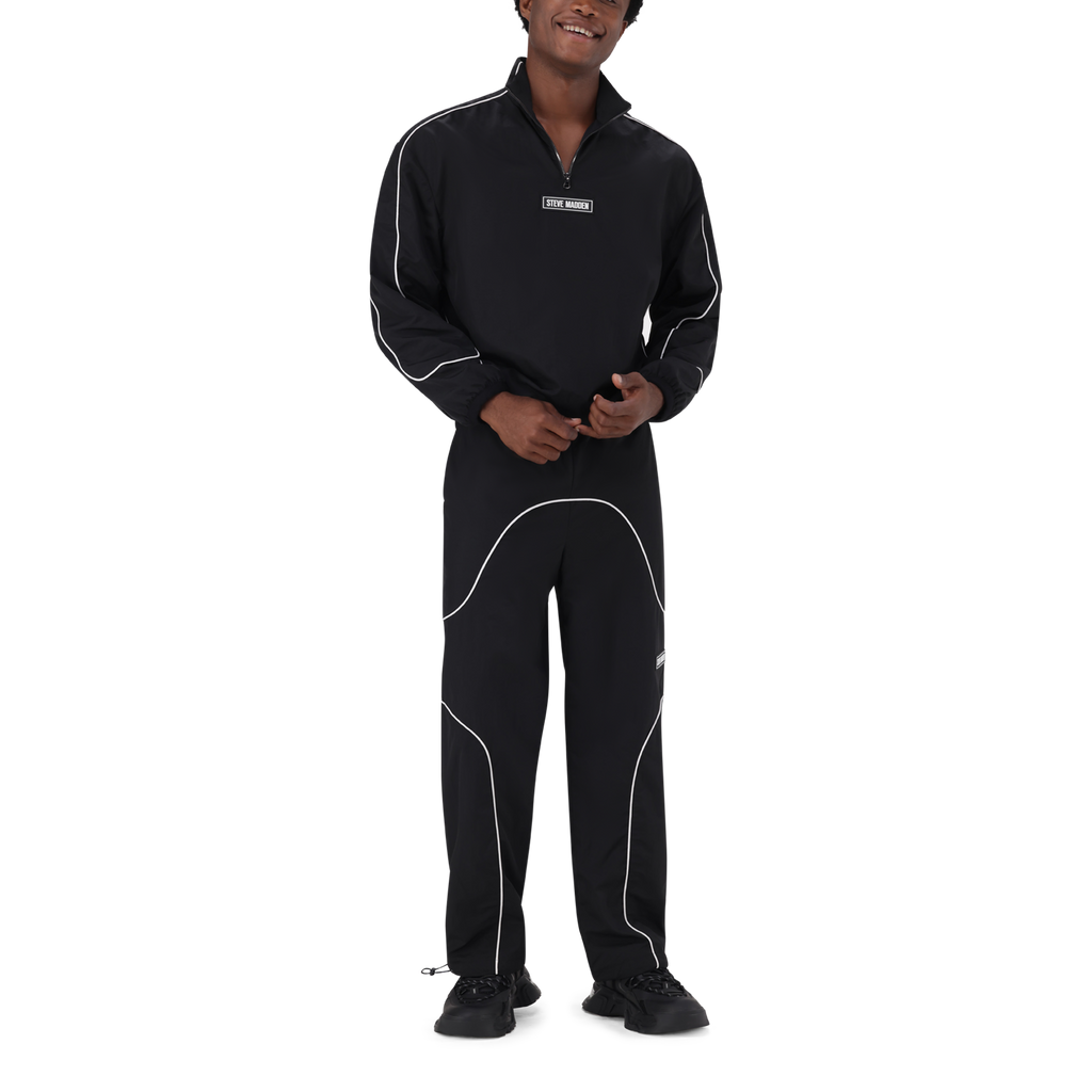 PLATO BLACK WHITE PIPING TRACK TOP