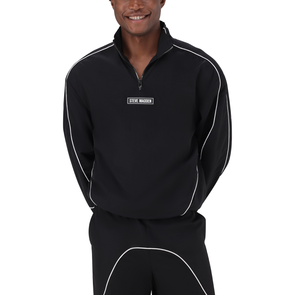 PLATO BLACK WHITE PIPING TRACK TOP