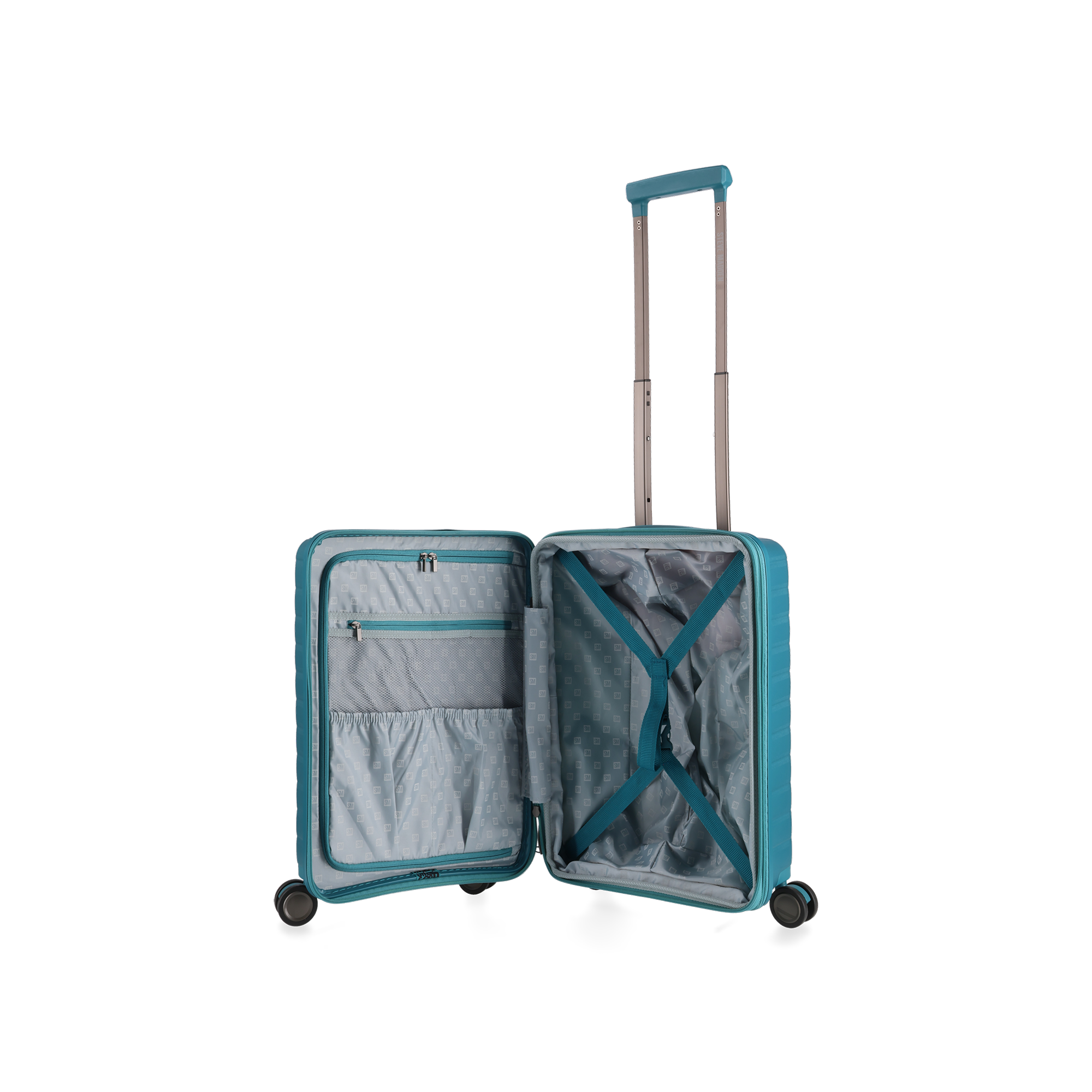MANHATTAN JET SET TEAL BLUE LUGGAGE SET OF 3 TRAVEL CASES