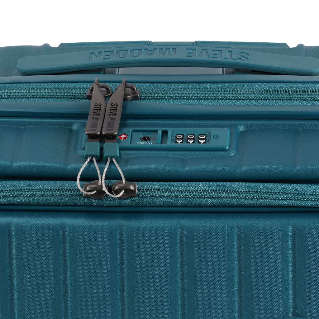 MANHATTAN JET SET TEAL BLUE LUGGAGE SET OF 3 TRAVEL CASES