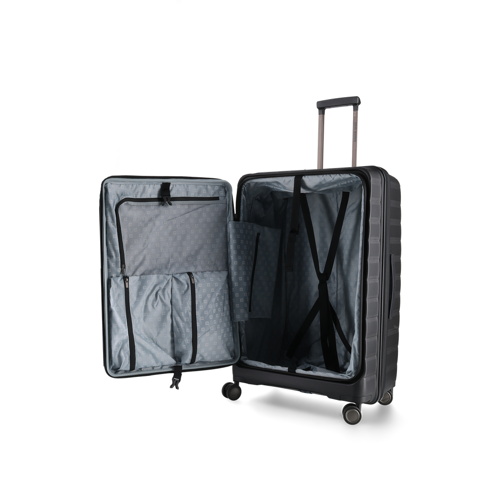 MANHATTAN JET SET BLACK LUGGAGE SET OF 3 TRAVEL CASES