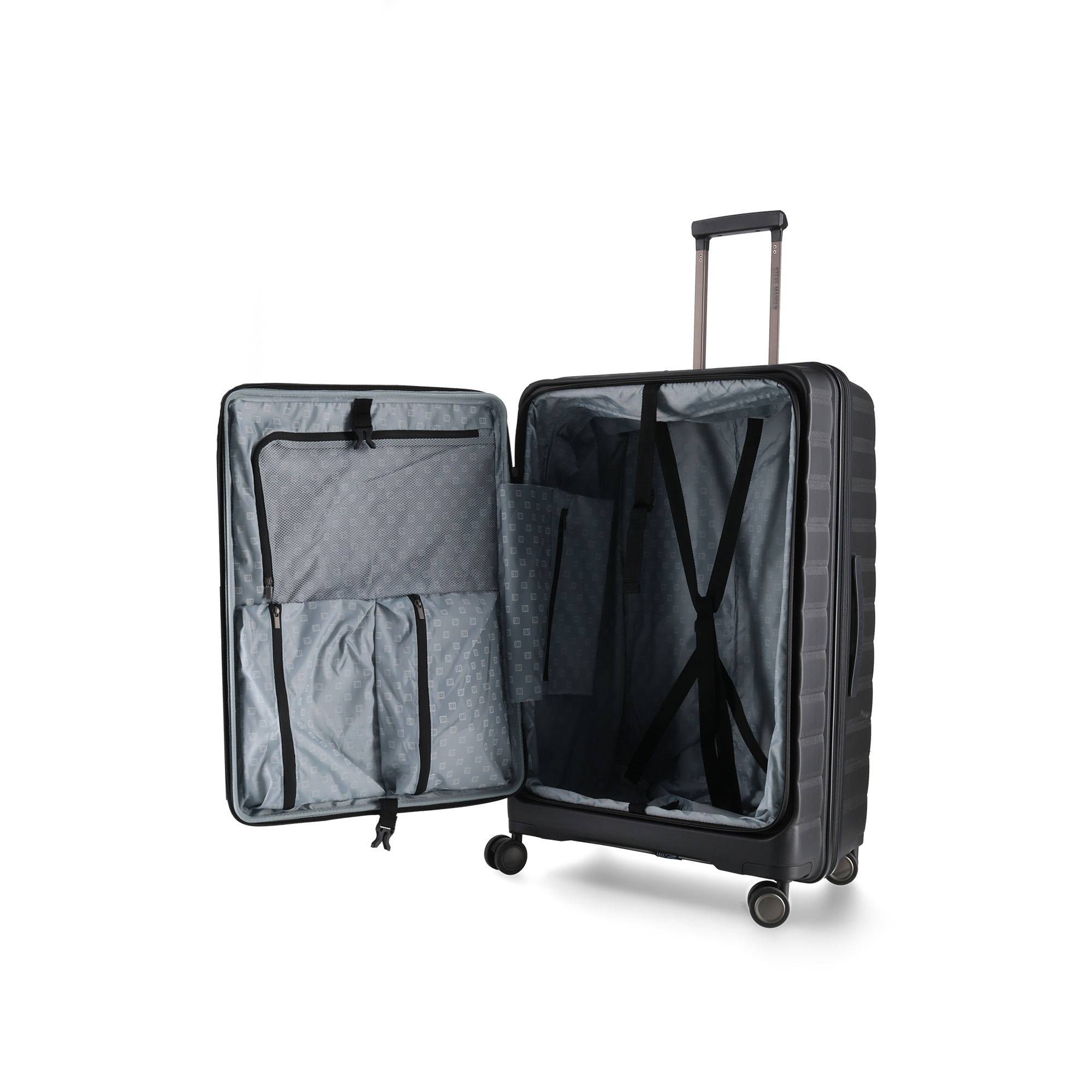 MANHATTAN JET SET BLACK LUGGAGE SET OF 3 TRAVEL CASES
