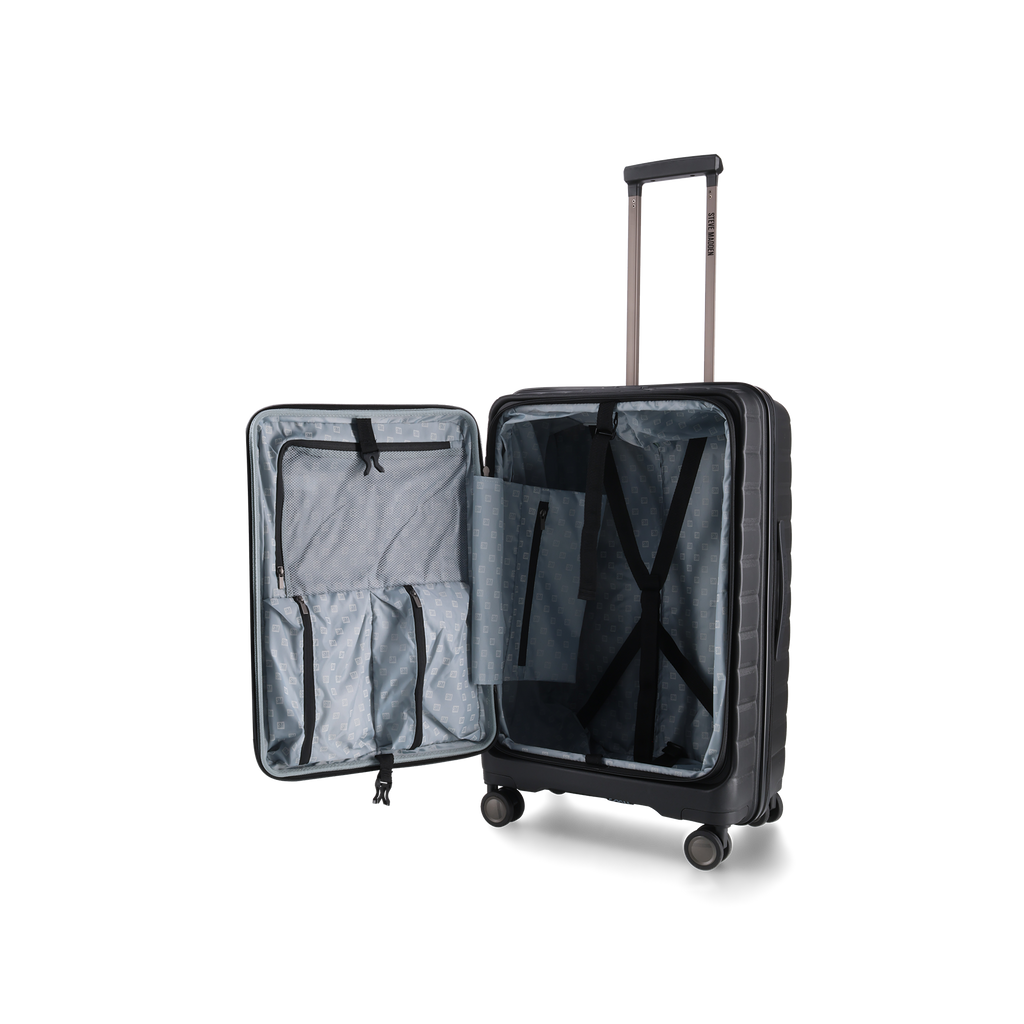 MANHATTAN JET SET BLACK LUGGAGE SET OF 3 TRAVEL CASES