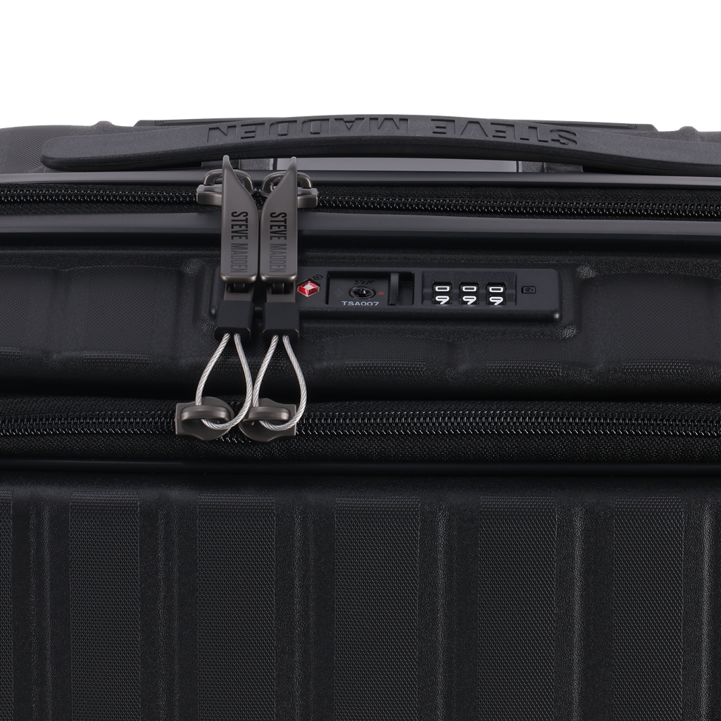 MANHATTAN JET SET BLACK LUGGAGE SET OF 3 TRAVEL CASES