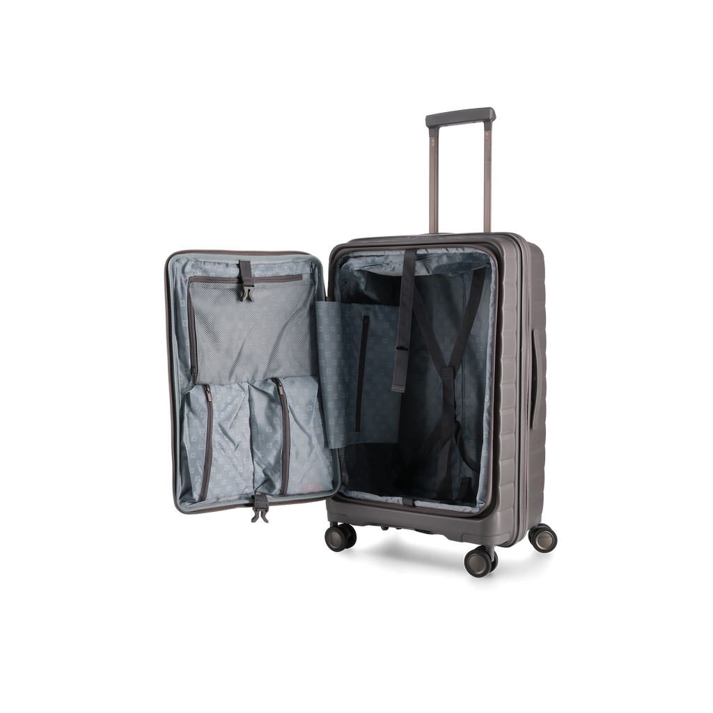 MANHATTAN JET SET GREY LUGGAGE SET OF 3 TRAVEL CASES