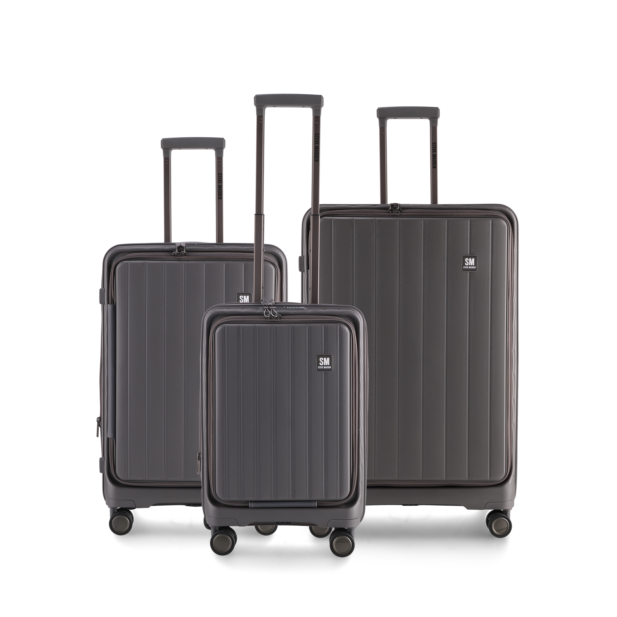 MANHATTAN JET SET GREY LUGGAGE SET OF 3 TRAVEL CASES