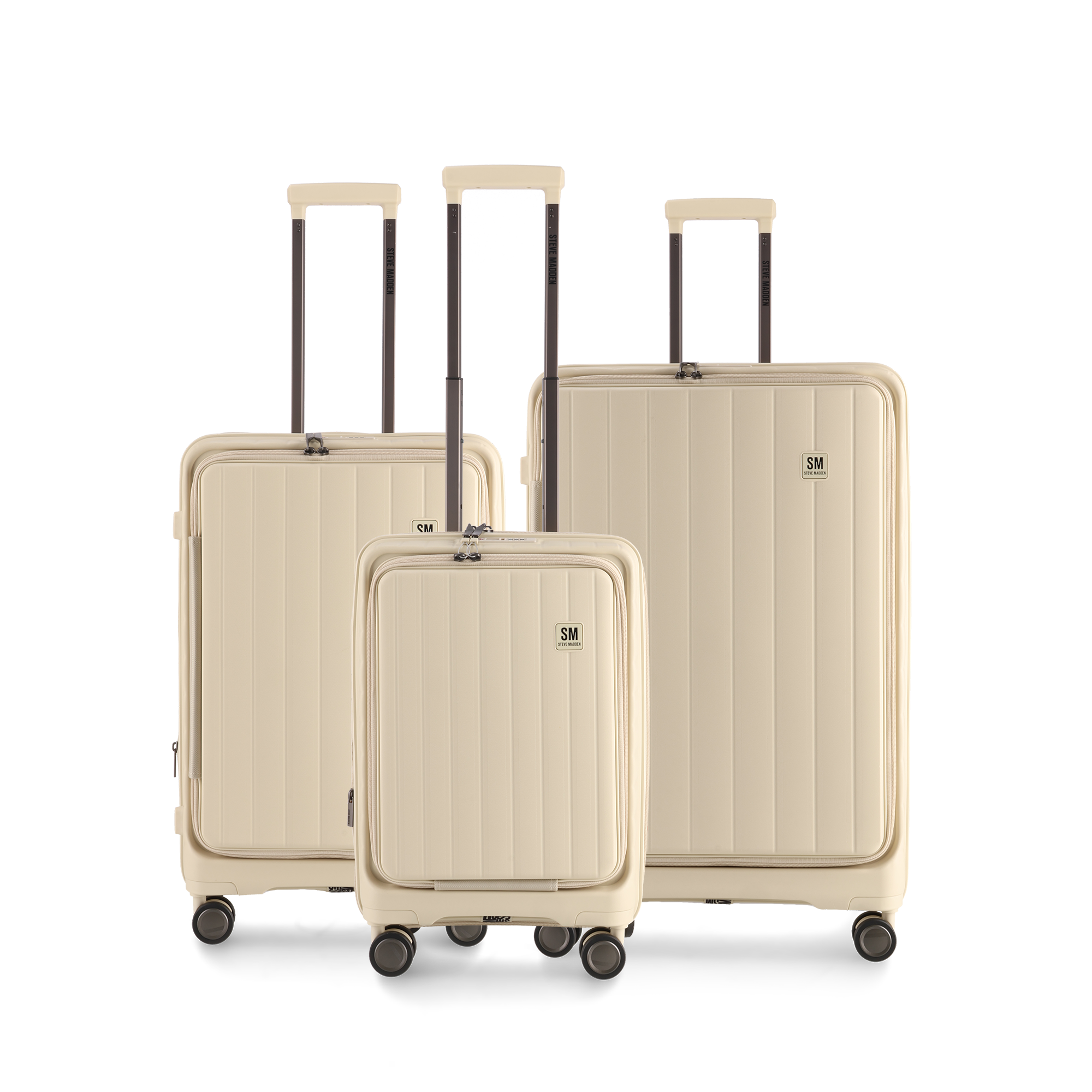 MANHATTAN JET SET CREAM LUGGAGE SET OF 3 TRAVEL CASES