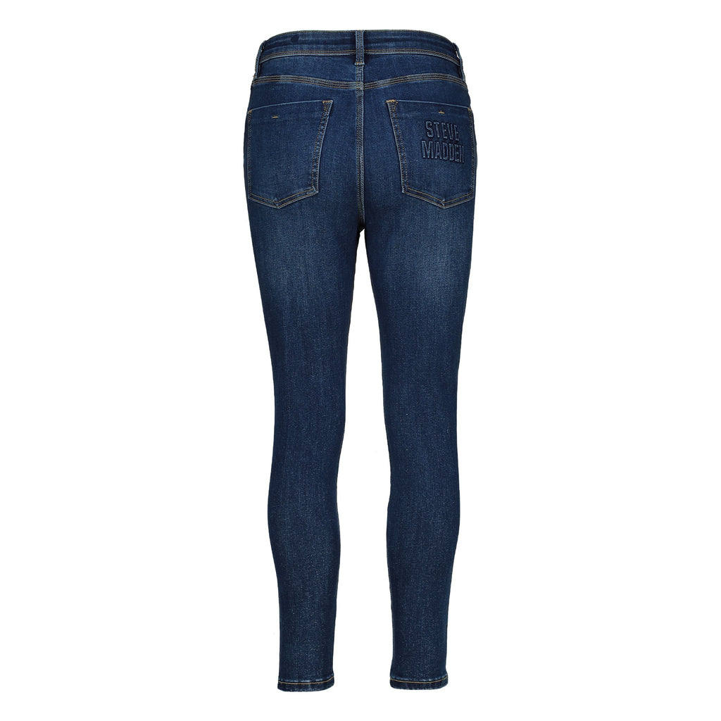 ZOE CONTOUR CURVY DARK WASH SKINNY WITH BUTTON FLY
