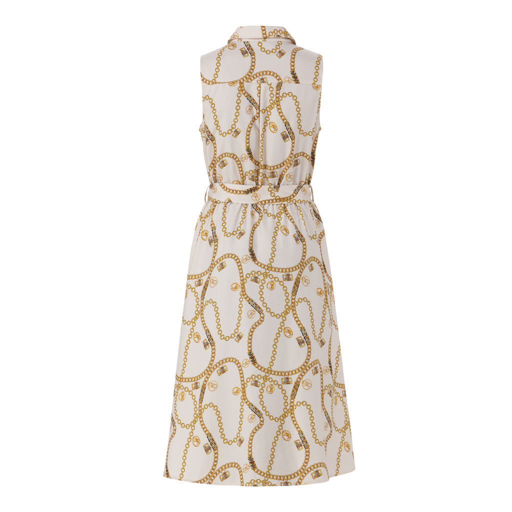SOLANGE CREAM FIT & FLARE SHIRT DRESS