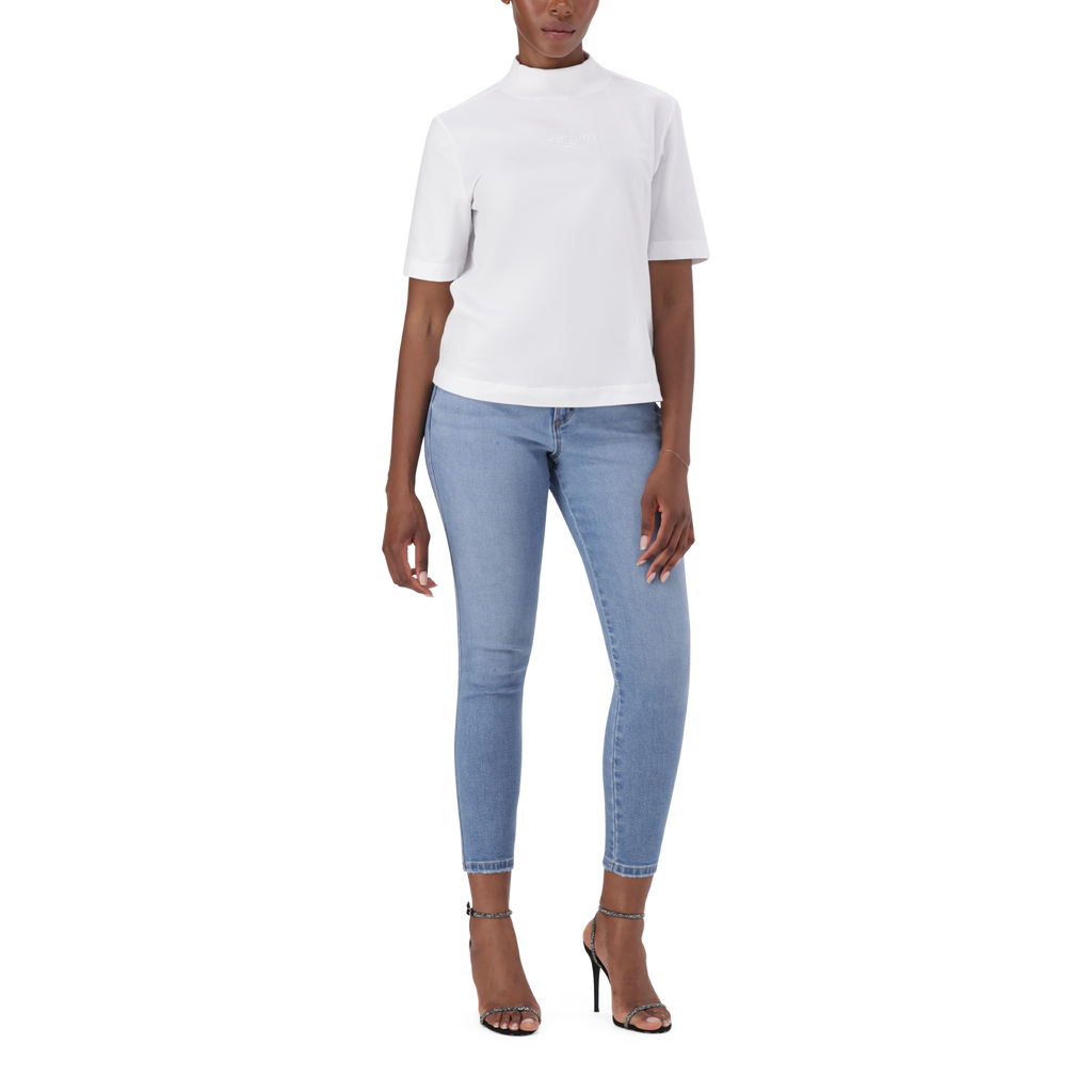KELLY WHITE HIGH NECK T-SHIRT