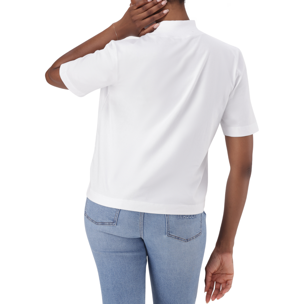 KELLY WHITE HIGH NECK T-SHIRT