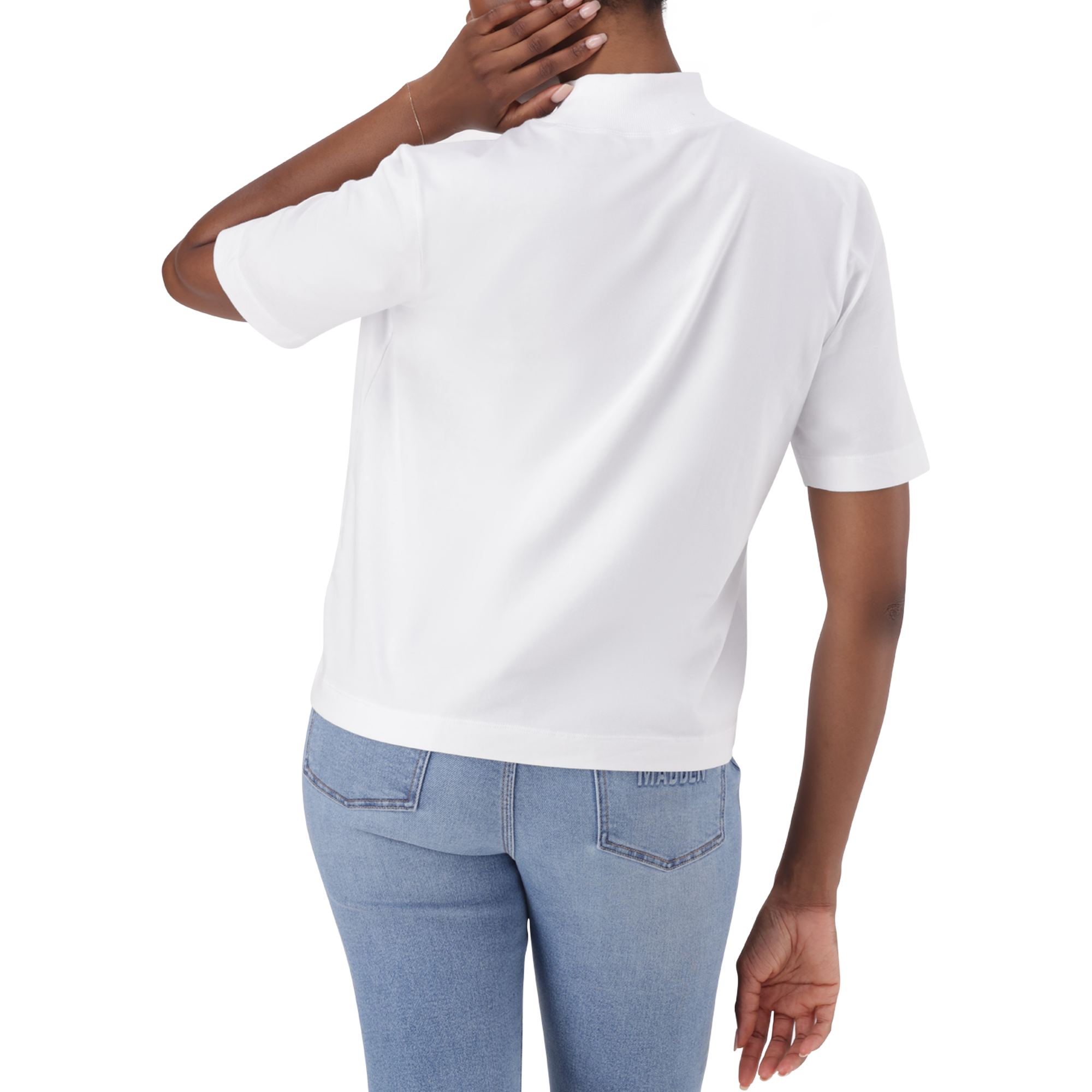 KELLY WHITE HIGH NECK T-SHIRT