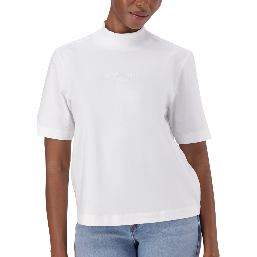 KELLY WHITE HIGH NECK T-SHIRT