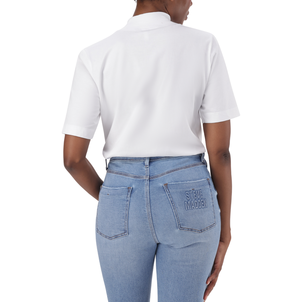 KELLY WHITE HIGH NECK T-SHIRT