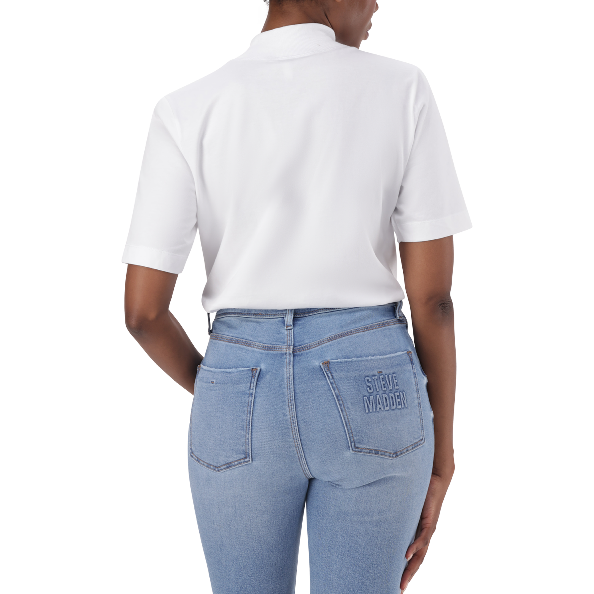 KELLY WHITE HIGH NECK T-SHIRT