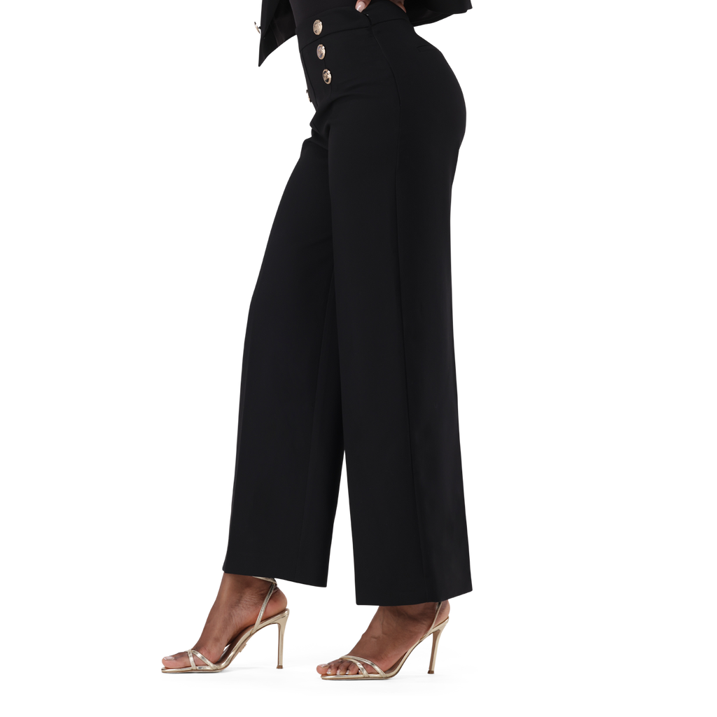 AVERY BLACK TROUSERS WITH BUTTONS