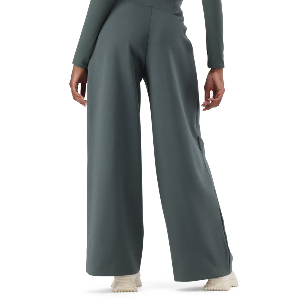 JEMIMA DARK SAGE WIDELEG SCUBA TROUSER