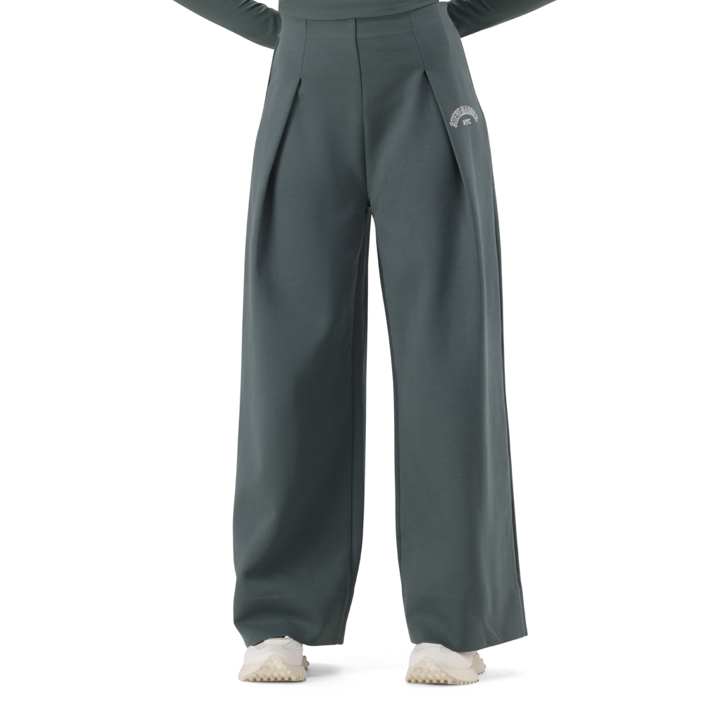 JEMIMA DARK SAGE WIDELEG SCUBA TROUSER