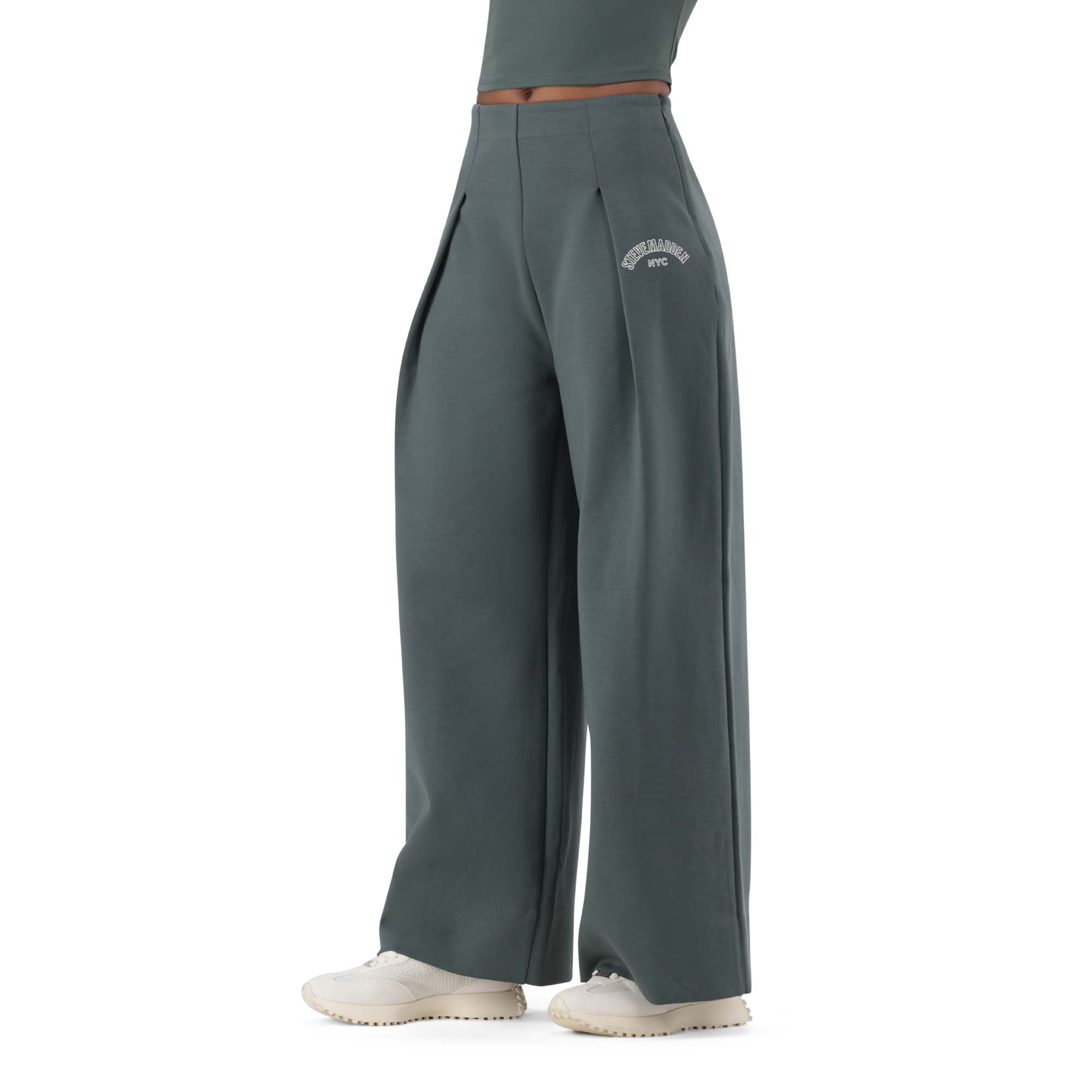 JEMIMA DARK SAGE WIDELEG SCUBA TROUSER