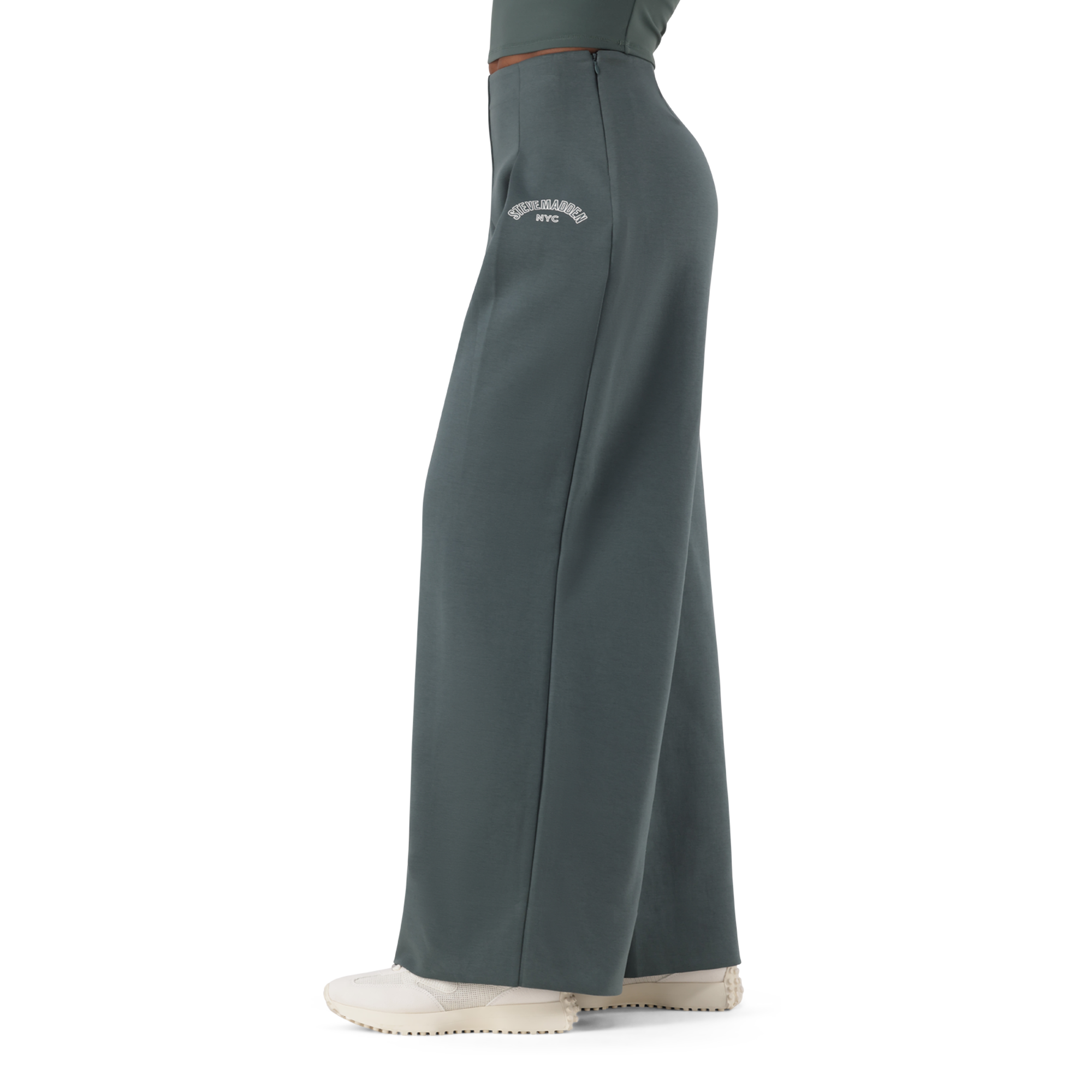 JEMIMA DARK SAGE WIDELEG SCUBA TROUSER