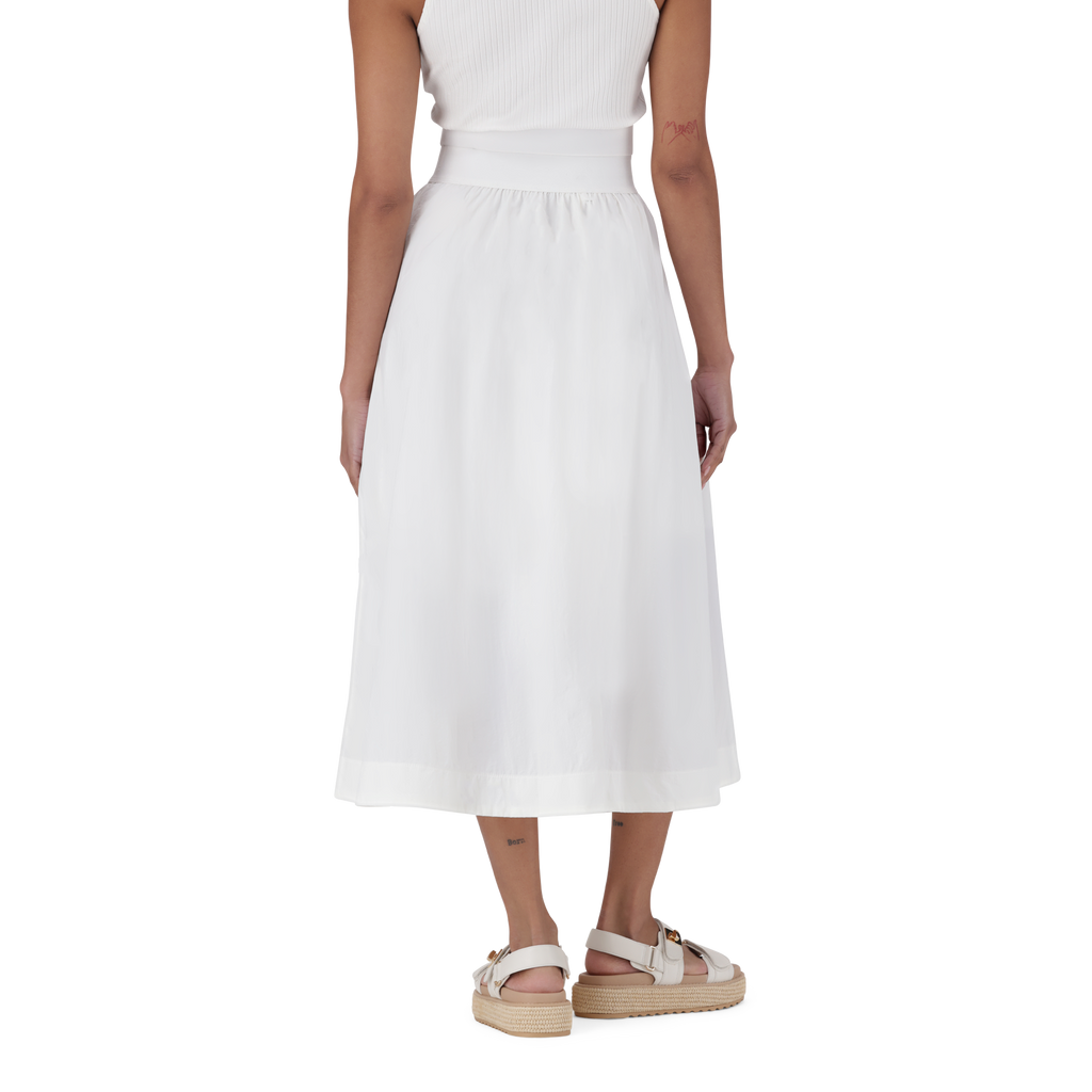 FAE WHITE FLARE SKIRT