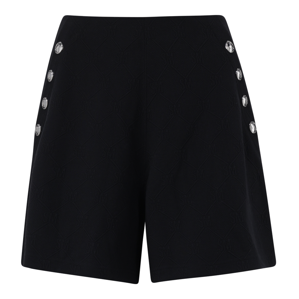 HOLLY BLACK HIGH WAISTED SHORTS WITH POPPERS