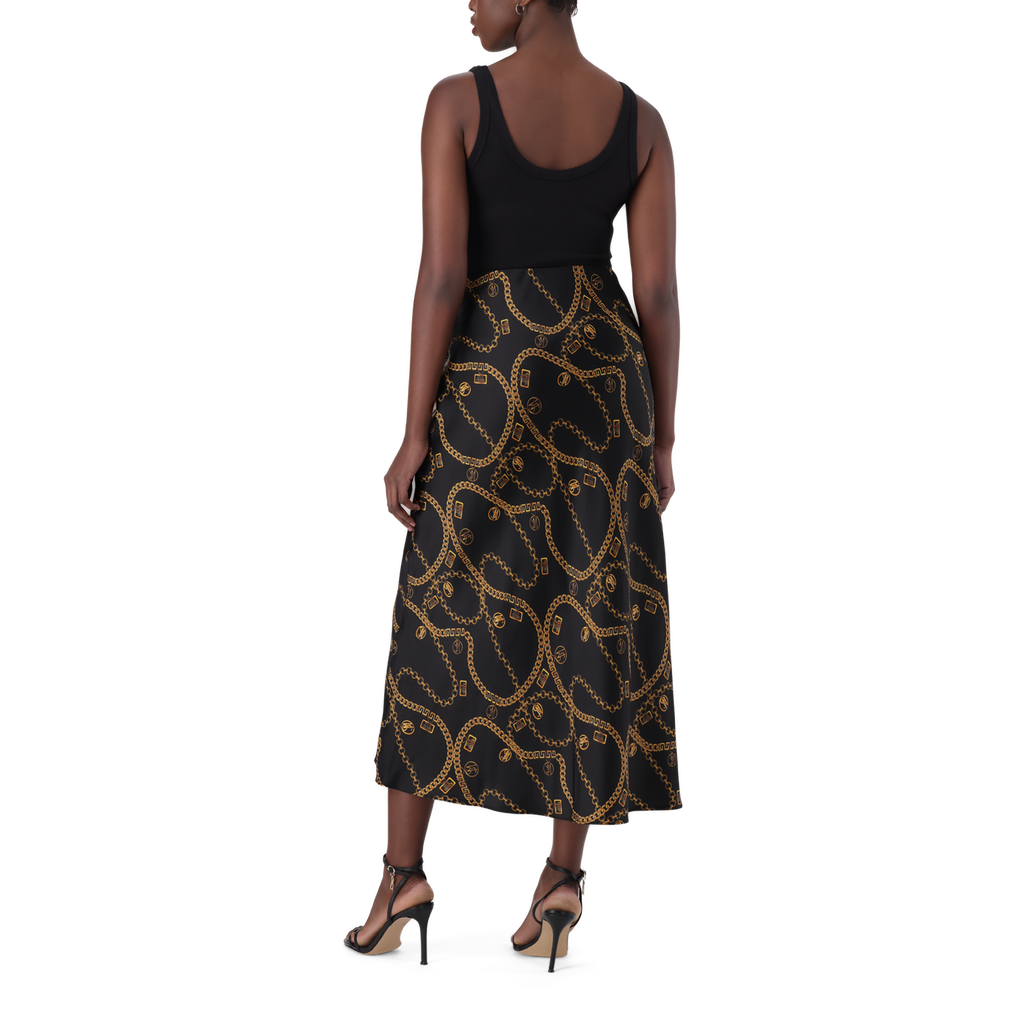 ASHA BLACK BIAS MIDAXI SKIRT