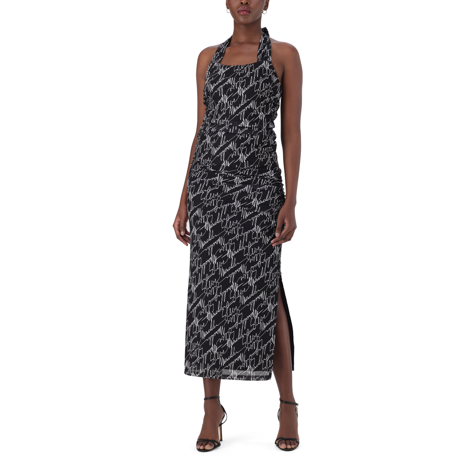 PEYTON BLACK MESH MIDAXI SKIRT
