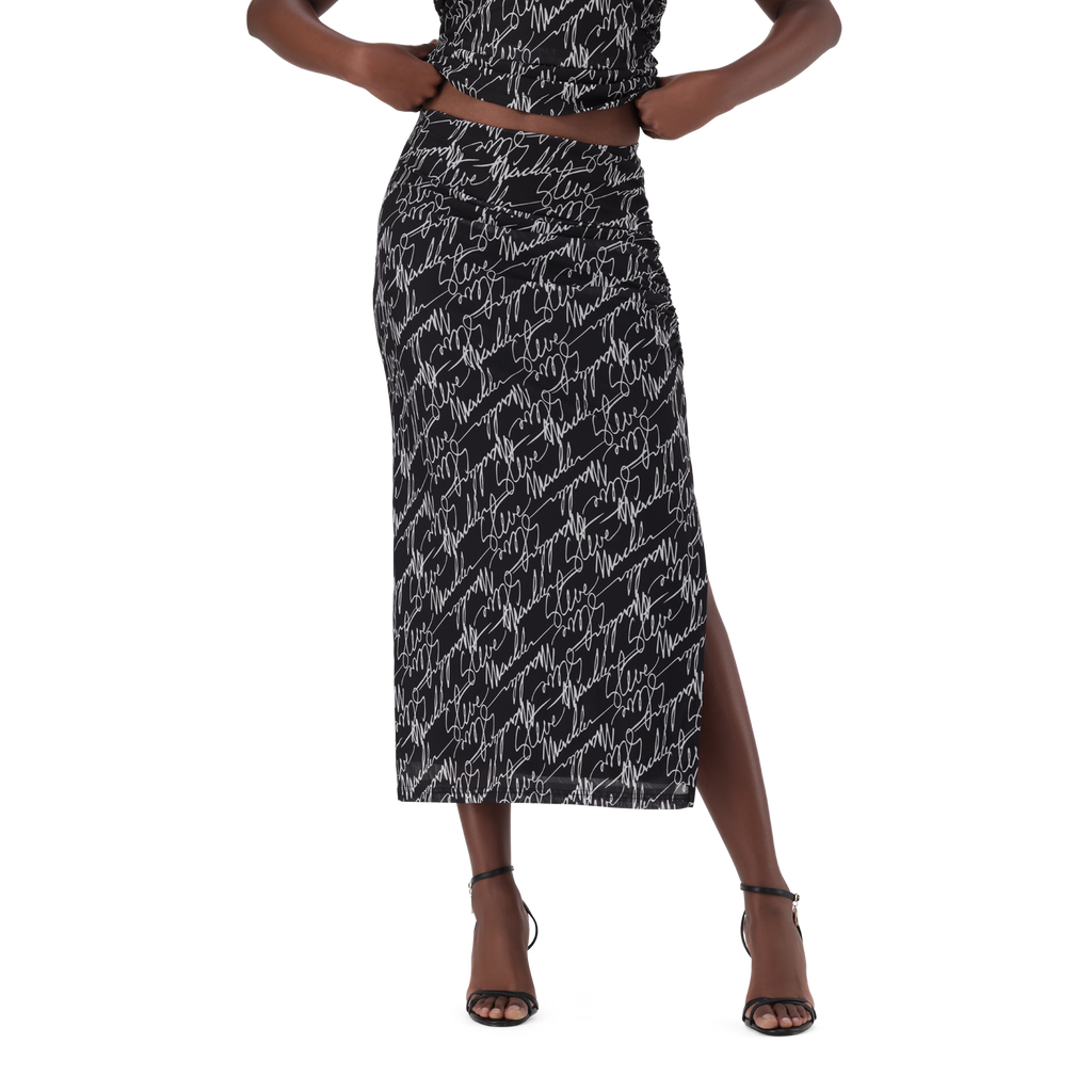 PEYTON BLACK MESH MIDAXI SKIRT